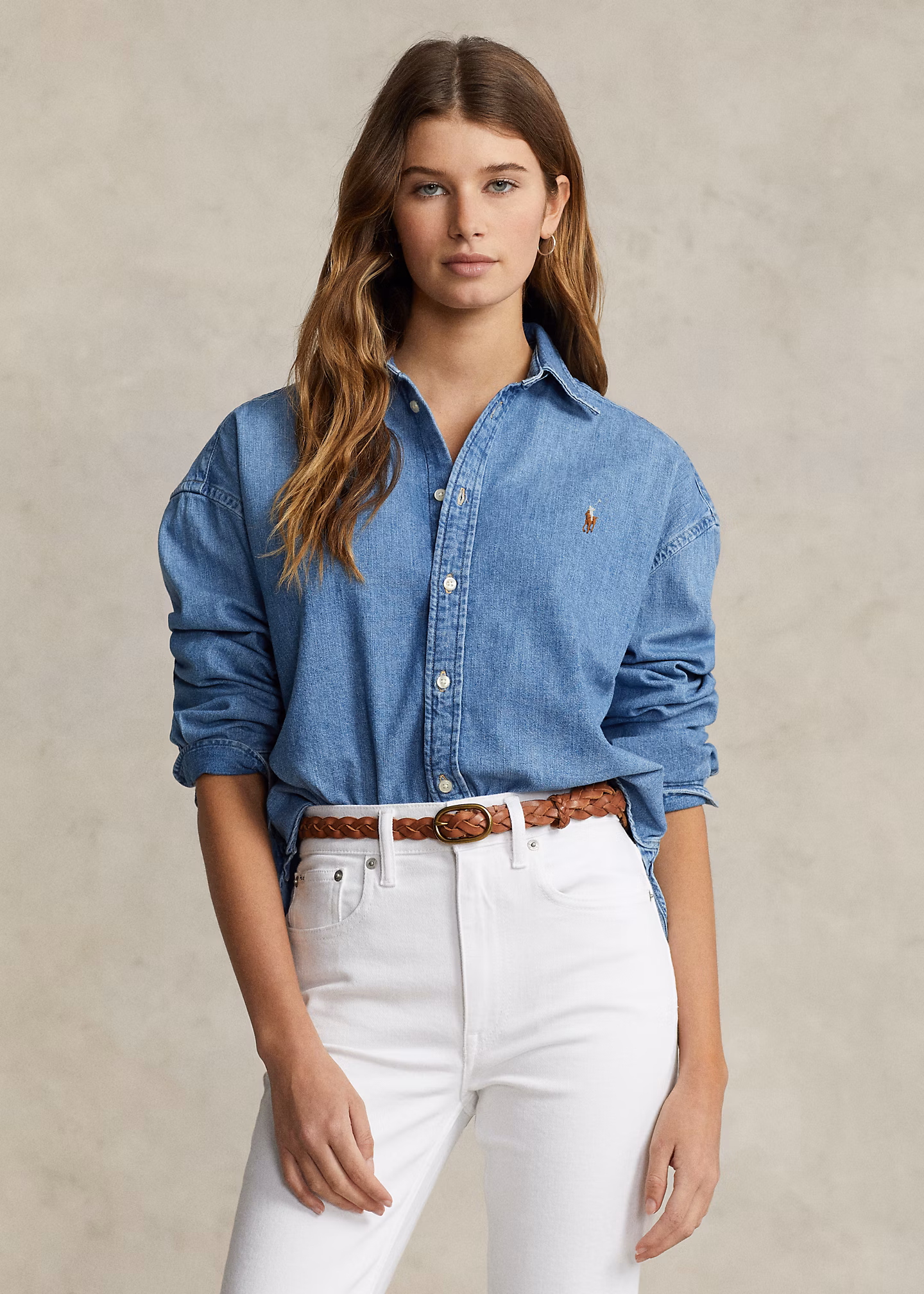 Verkürztes, kastenförmiges Denimhemd - RALPH LAUREN OUTLET