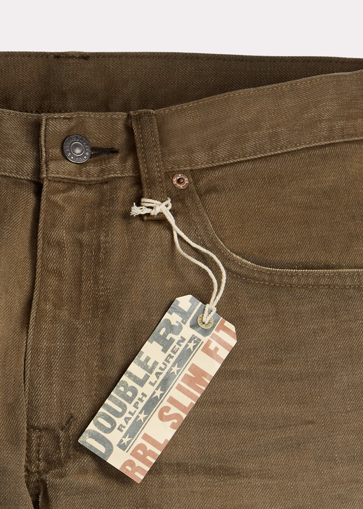 Braune Slim-Fit-Jeans im Used-Look - RALPH LAUREN OUTLET
