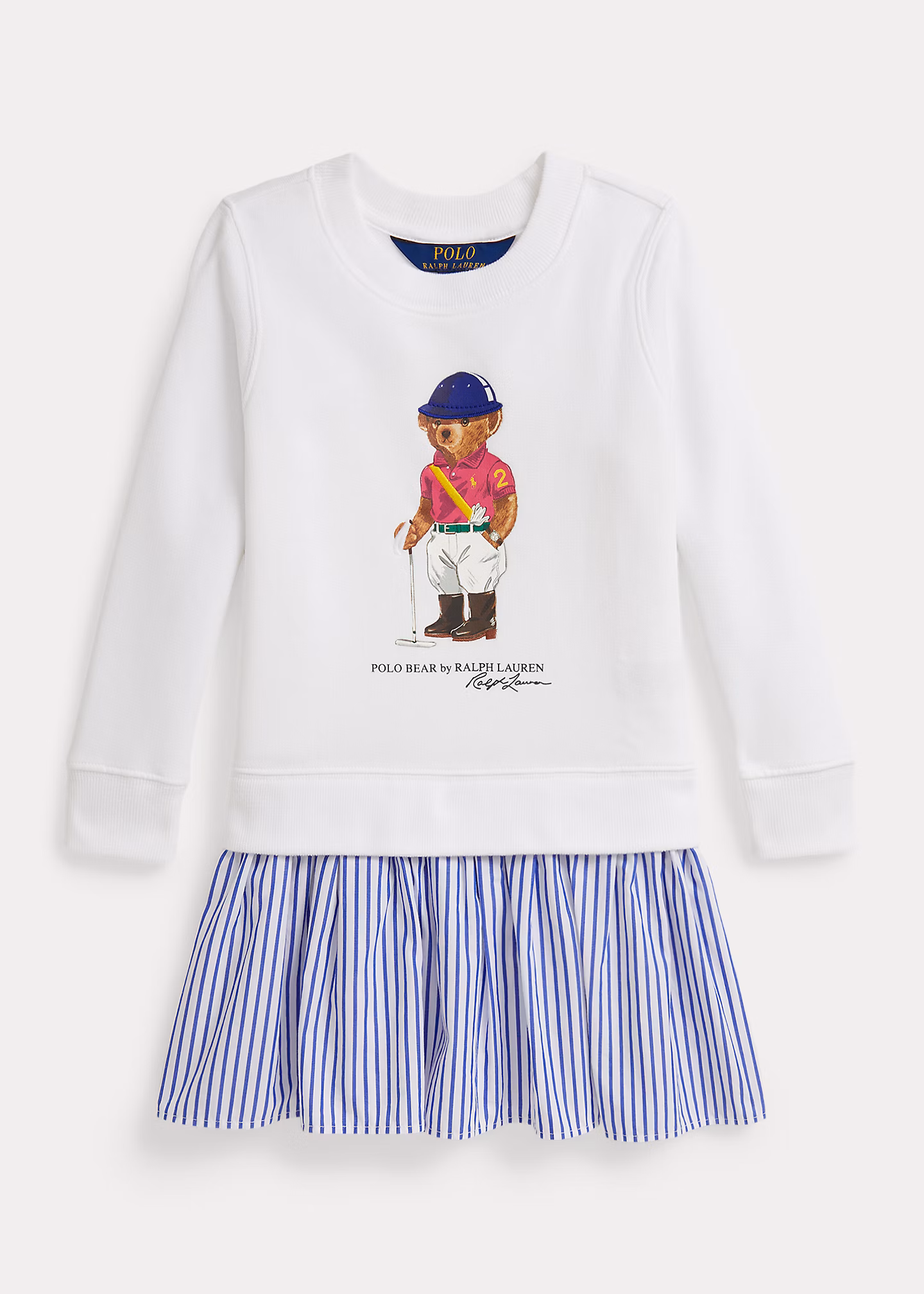 Polo Bear Fleece-Kleid mit Streifenrock - RALPH LAUREN OUTLET