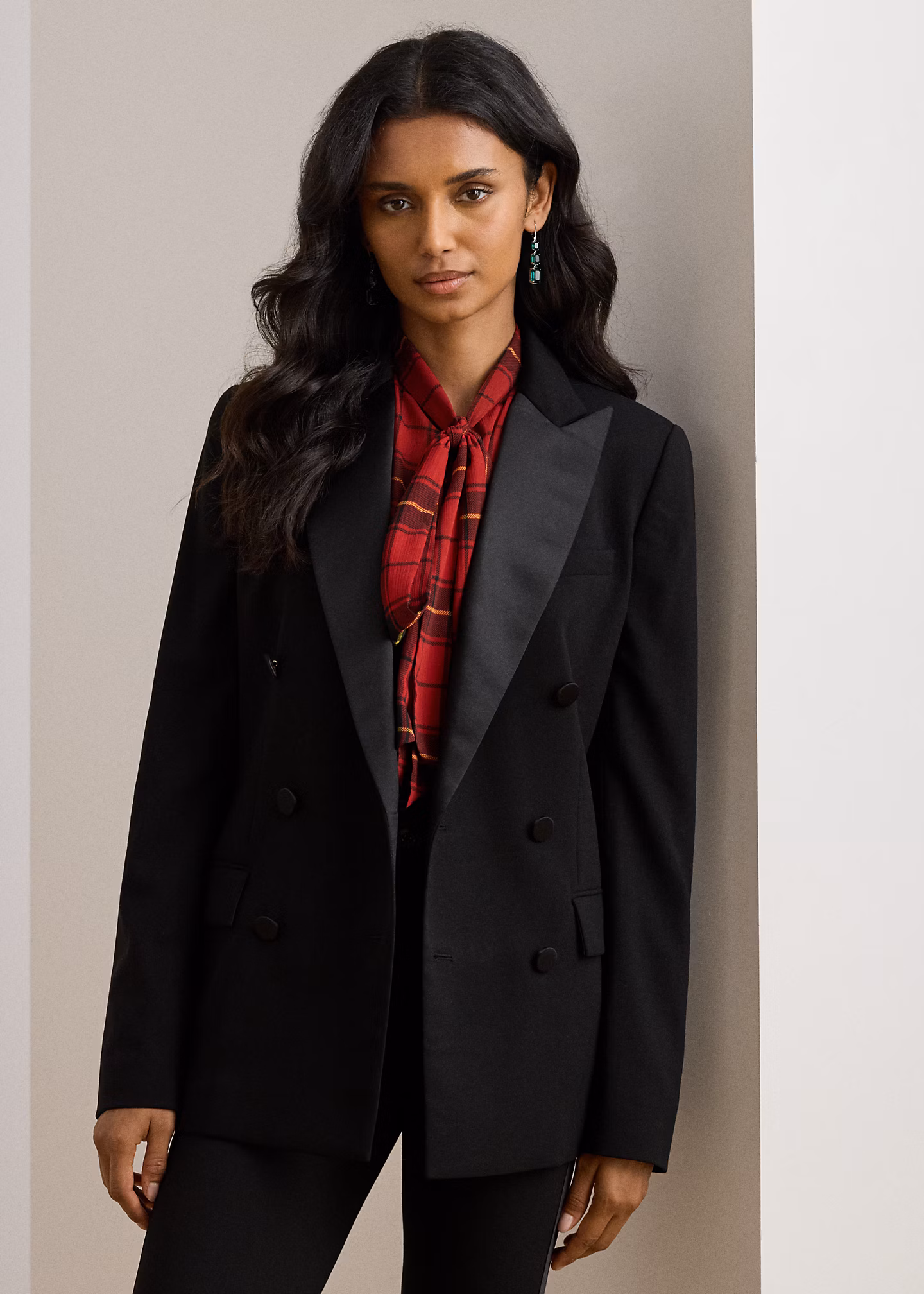 Zweireihiger Blazer mit Satinbesatz - RALPH LAUREN OUTLET