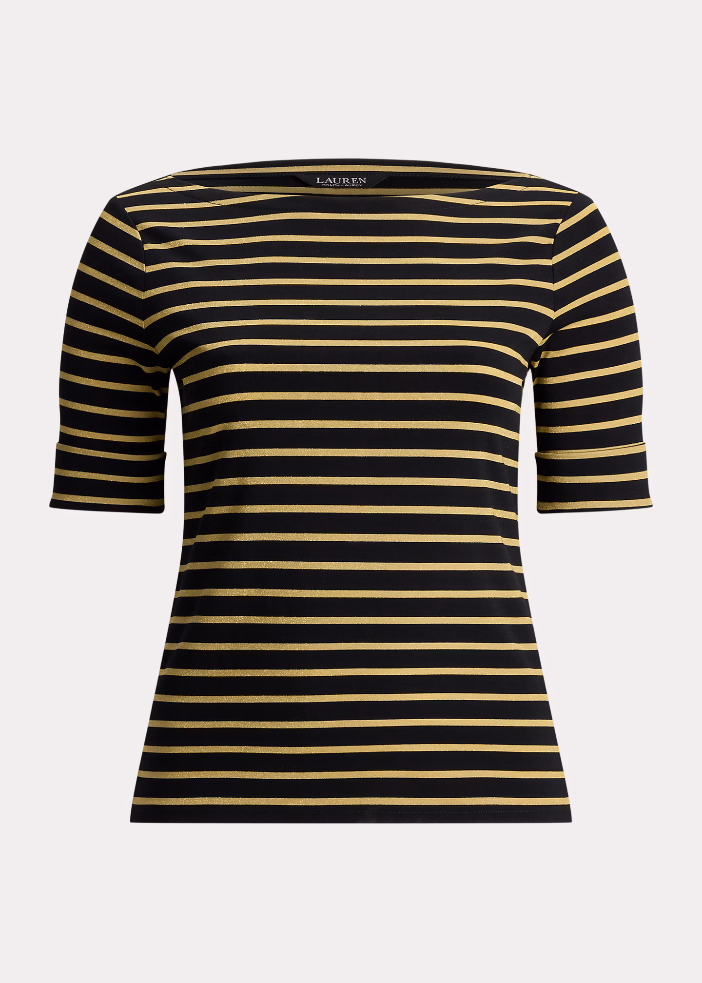 T-Shirt mit Metallic-Streifenmuster - RALPH LAUREN OUTLET