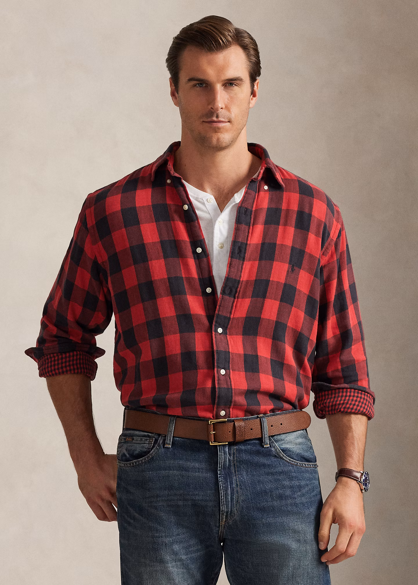 Beidseitiges Hemd mit Karomuster - RALPH LAUREN OUTLET