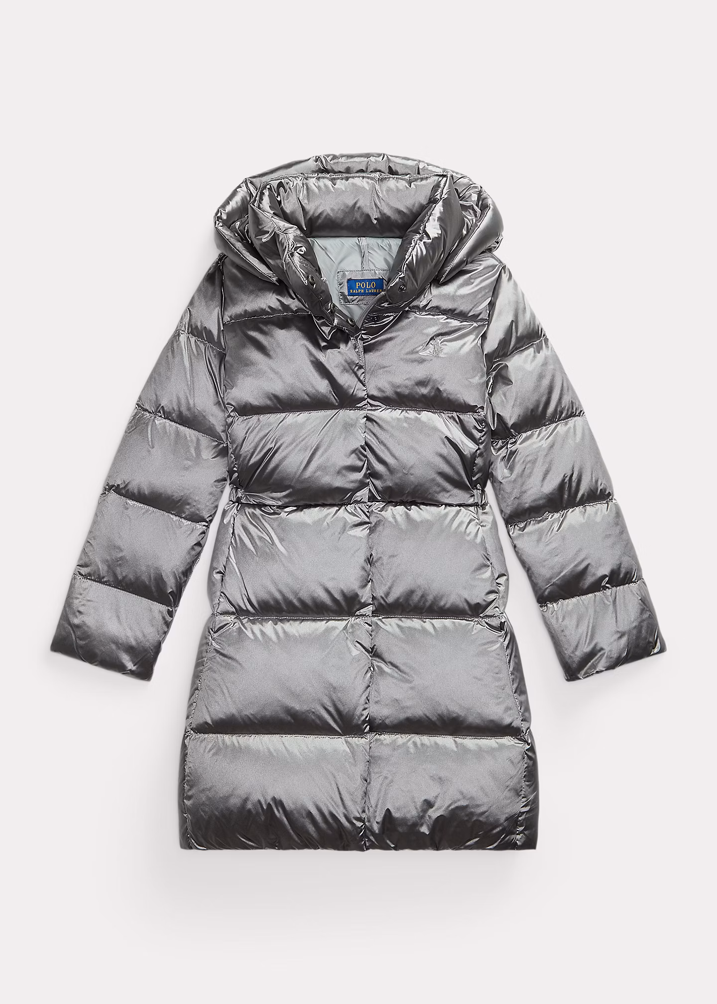 Lange Metallic-Daunenjacke mit Kapuze - RALPH LAUREN OUTLET