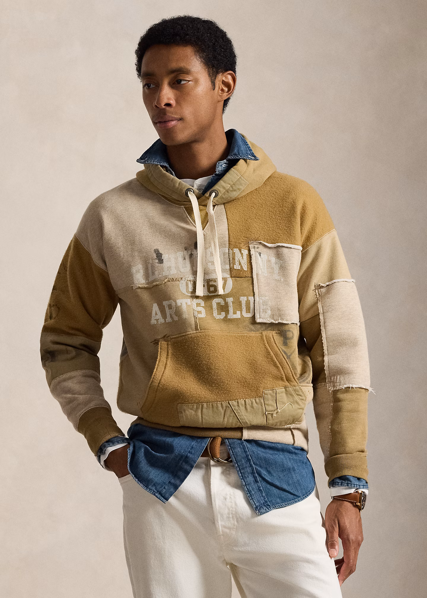 Vintage-Fit Patchwork-Kapuzenpullover - RALPH LAUREN OUTLET