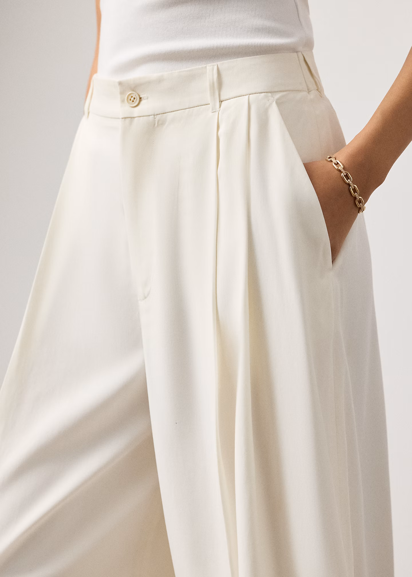 Bundfaltenhose Myrtle aus Seidenpopeline - RALPH LAUREN OUTLET