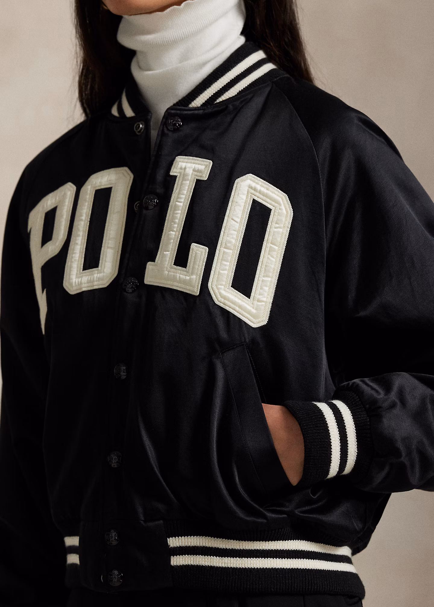 Bomberjacke aus Satin mit Logo - RALPH LAUREN OUTLET