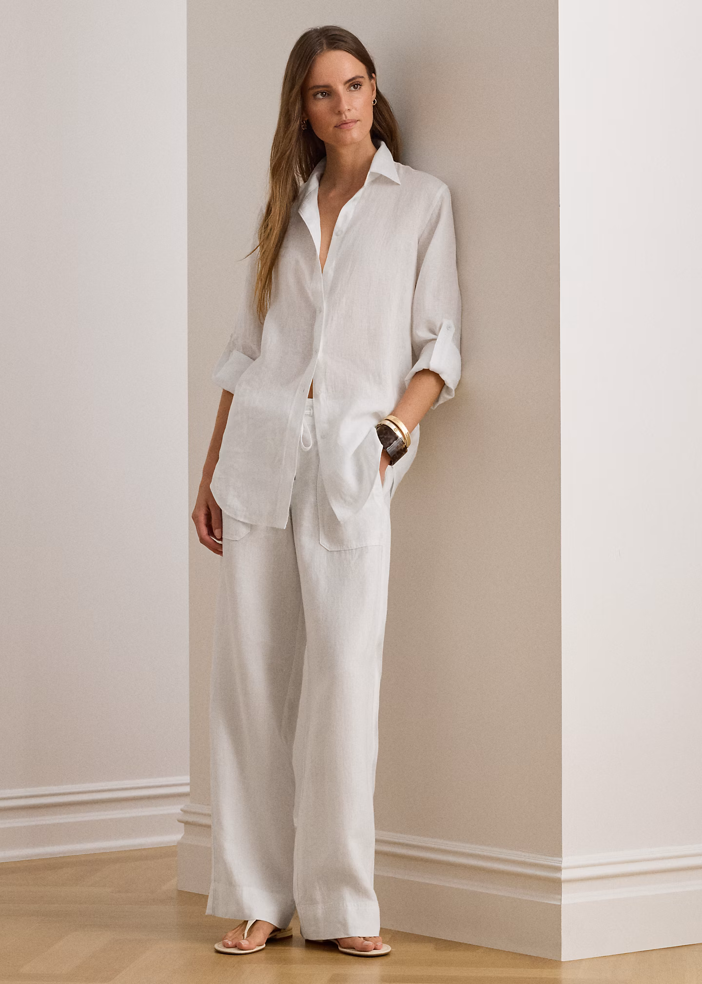 Leinenhose mit weitem Bein - RALPH LAUREN OUTLET