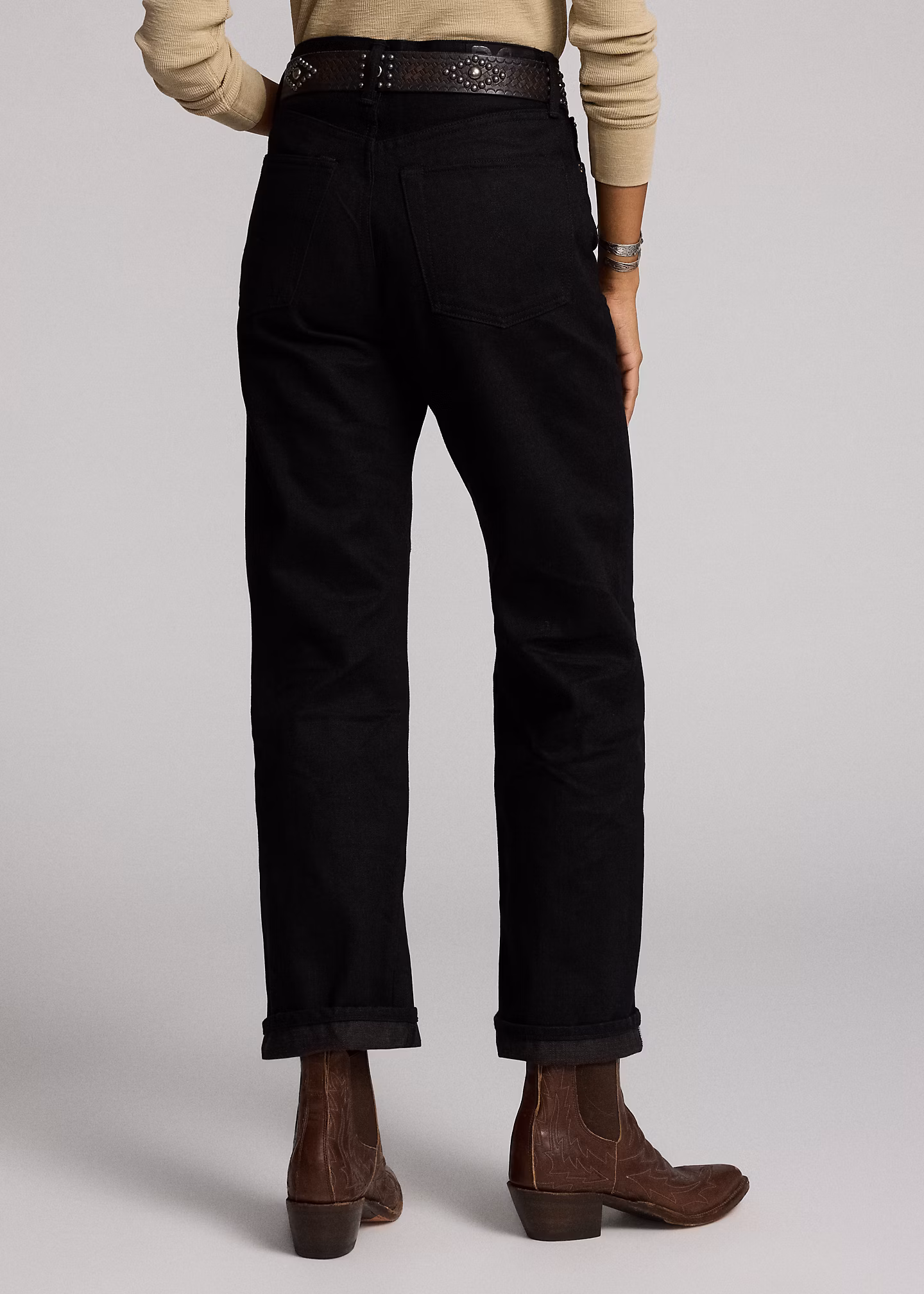 Boy-Fit Selvedge-Jeans in Schwarz - RALPH LAUREN OUTLET