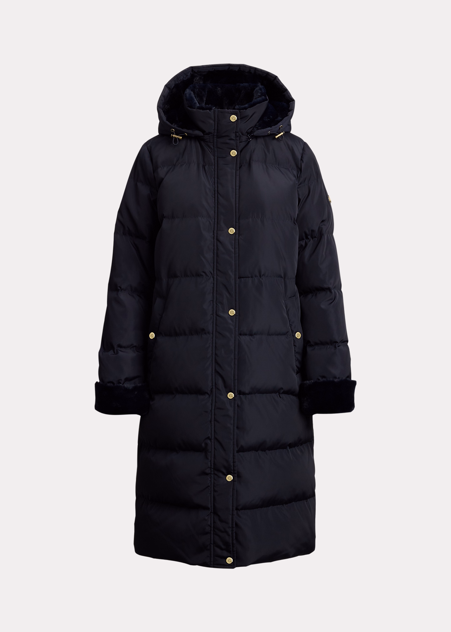 Daunenmantel mit Kapuze und Kunstpelz - RALPH LAUREN OUTLET