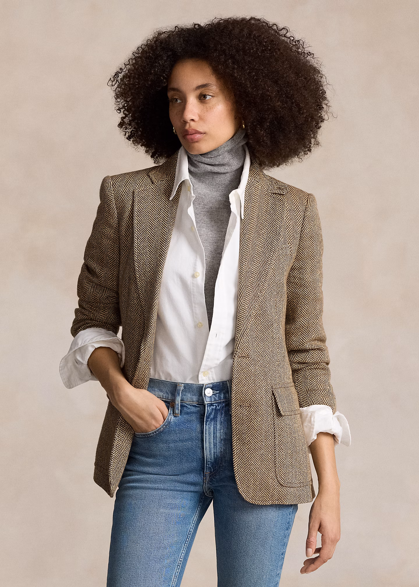 Einreihiger Blazer mit Fischgratmuster - RALPH LAUREN OUTLET