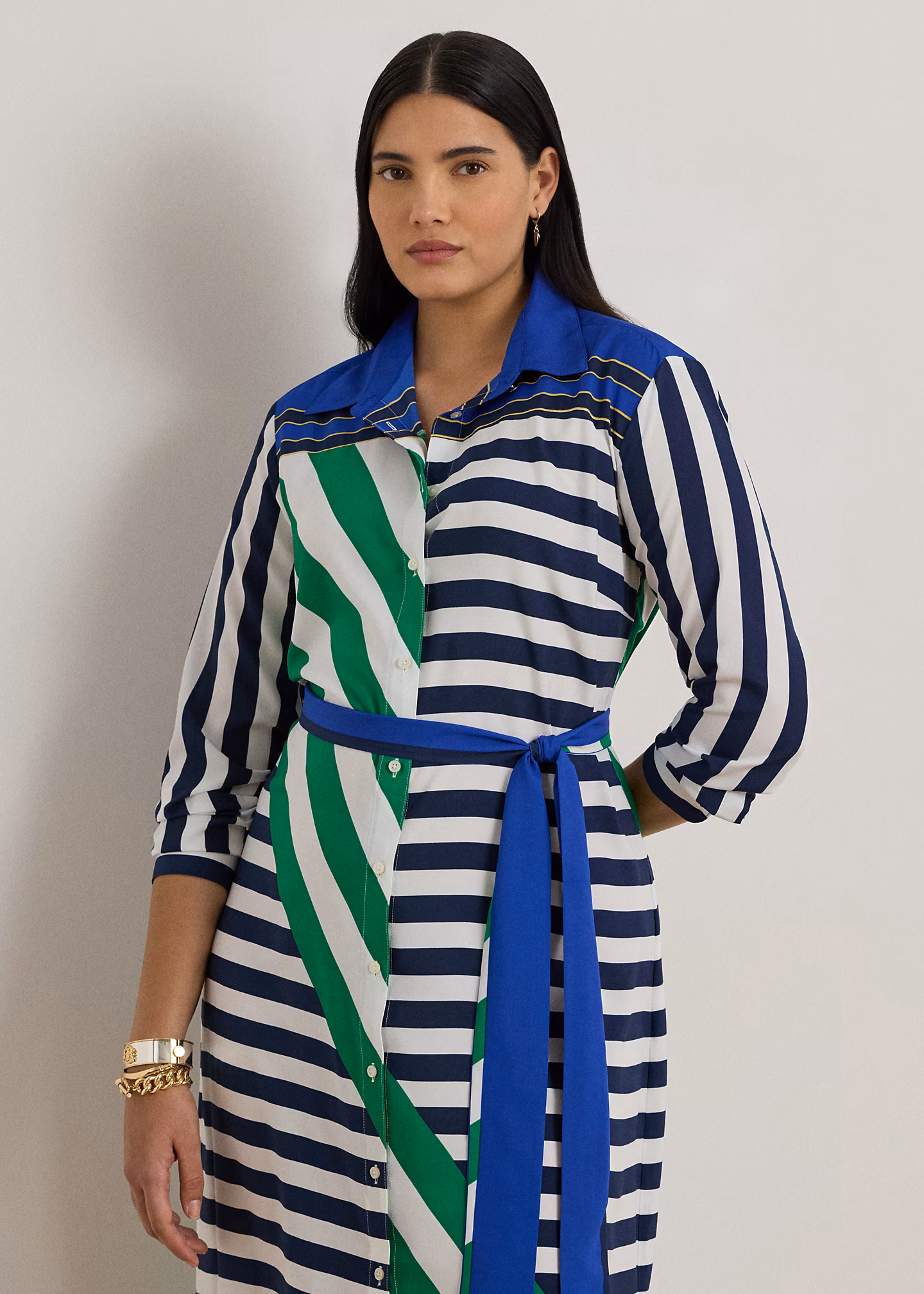 Crêpe-Hemdkleid mit Streifen - RALPH LAUREN OUTLET