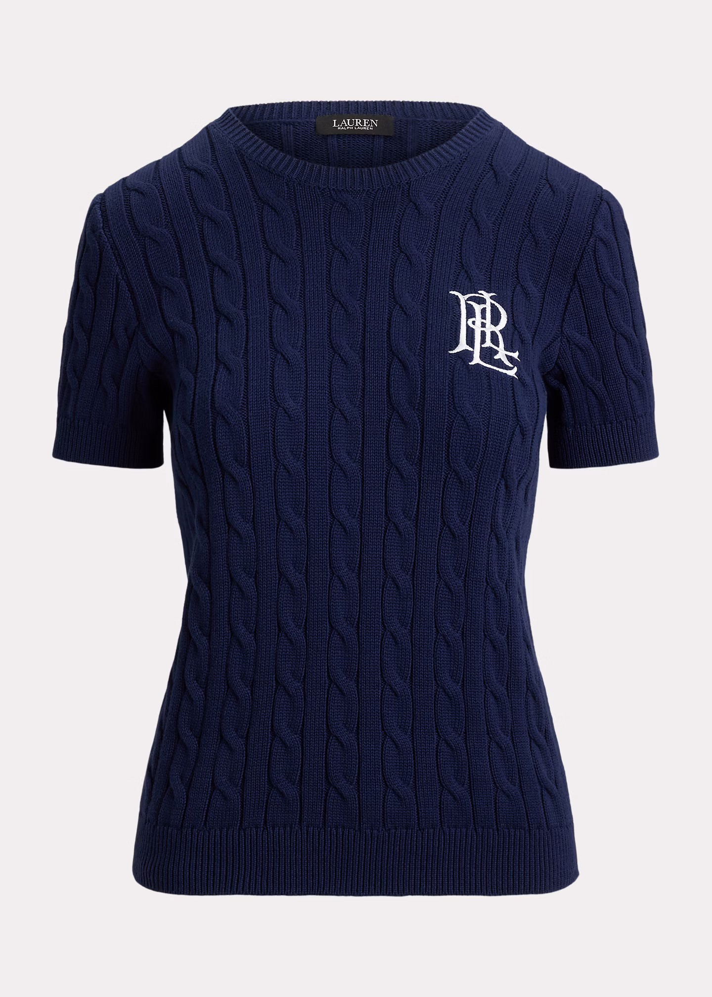 Kurzarmpullover mit Zopfmuster - RALPH LAUREN OUTLET