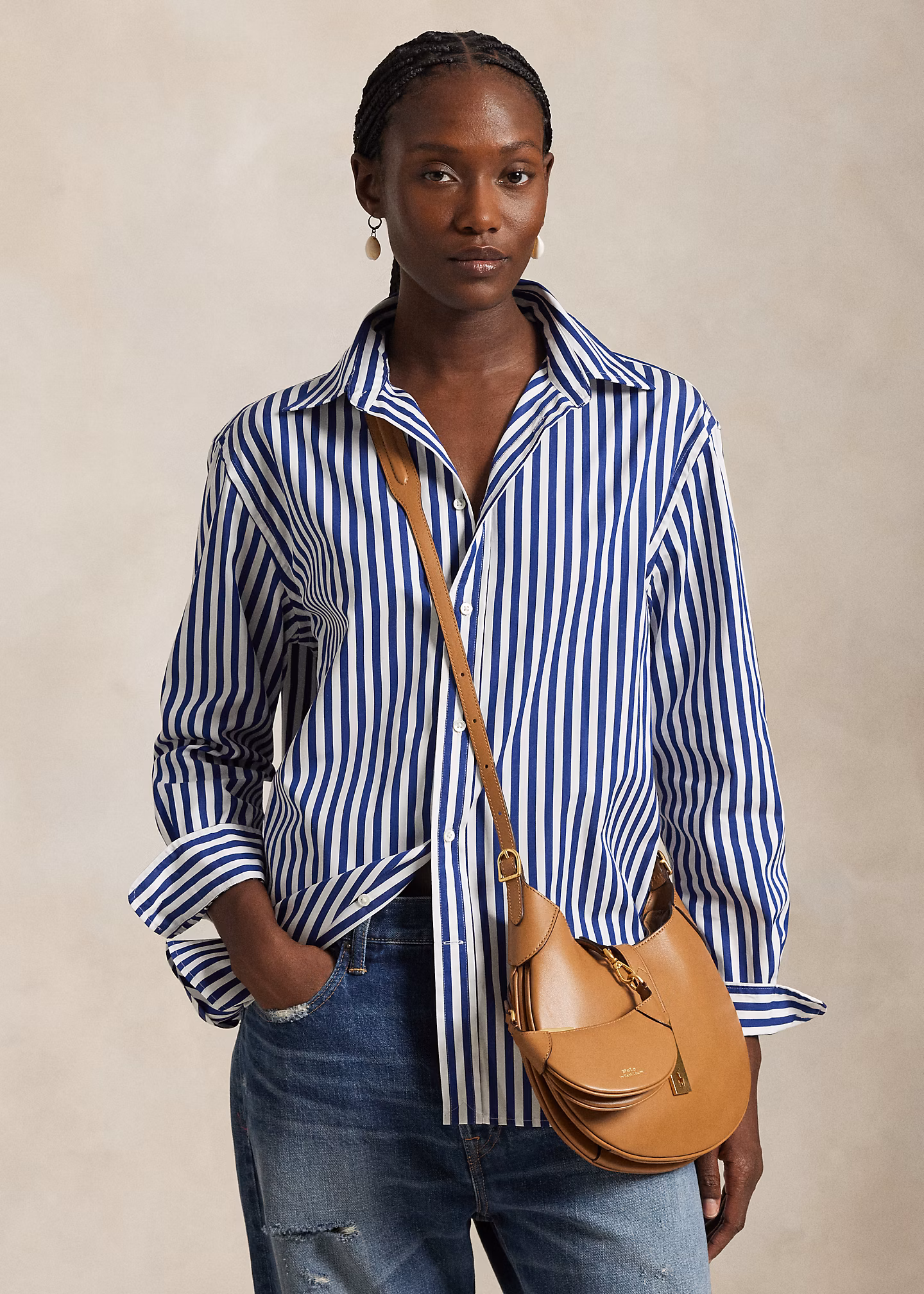 Übergroßes Baumwollhemd mit Streifen - RALPH LAUREN OUTLET