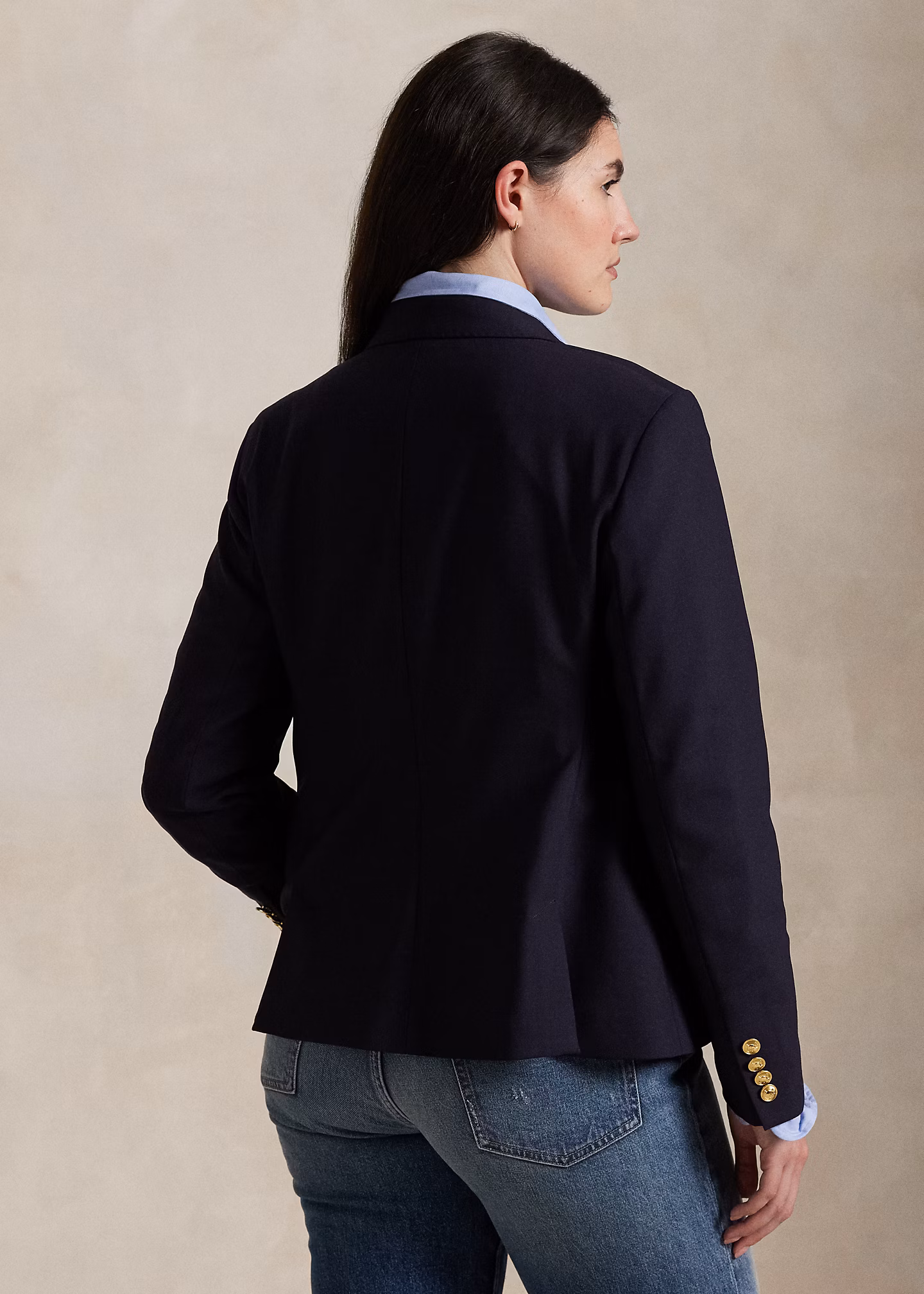 Zweireihiger kurzer Stretchwollblazer - RALPH LAUREN OUTLET