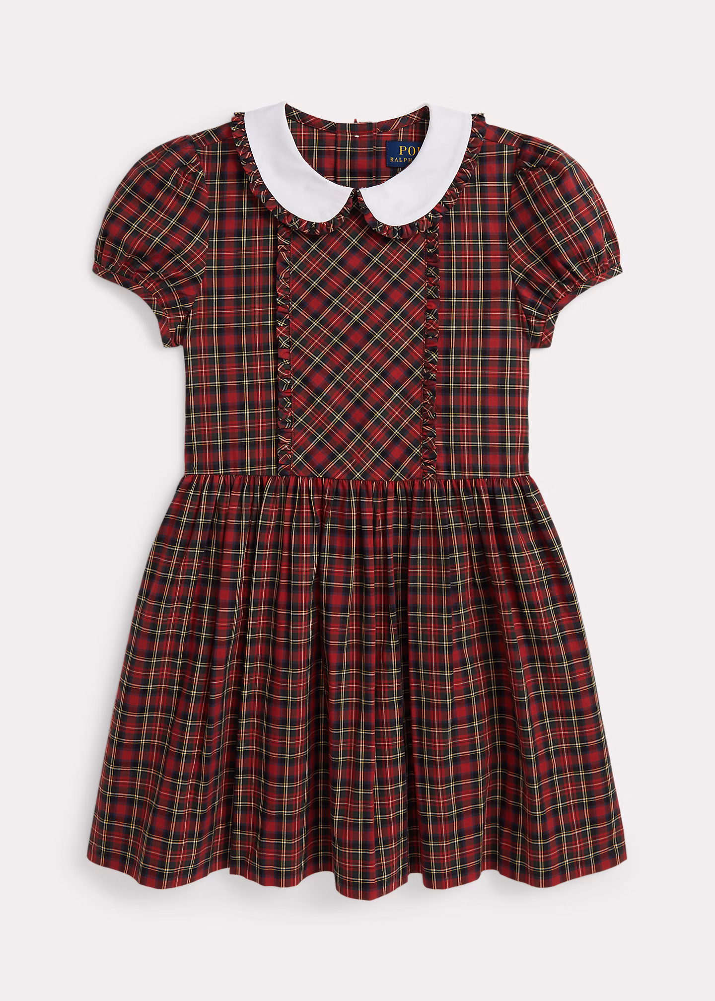 Kariertes Popelinekleid mit Rüschen - RALPH LAUREN OUTLET