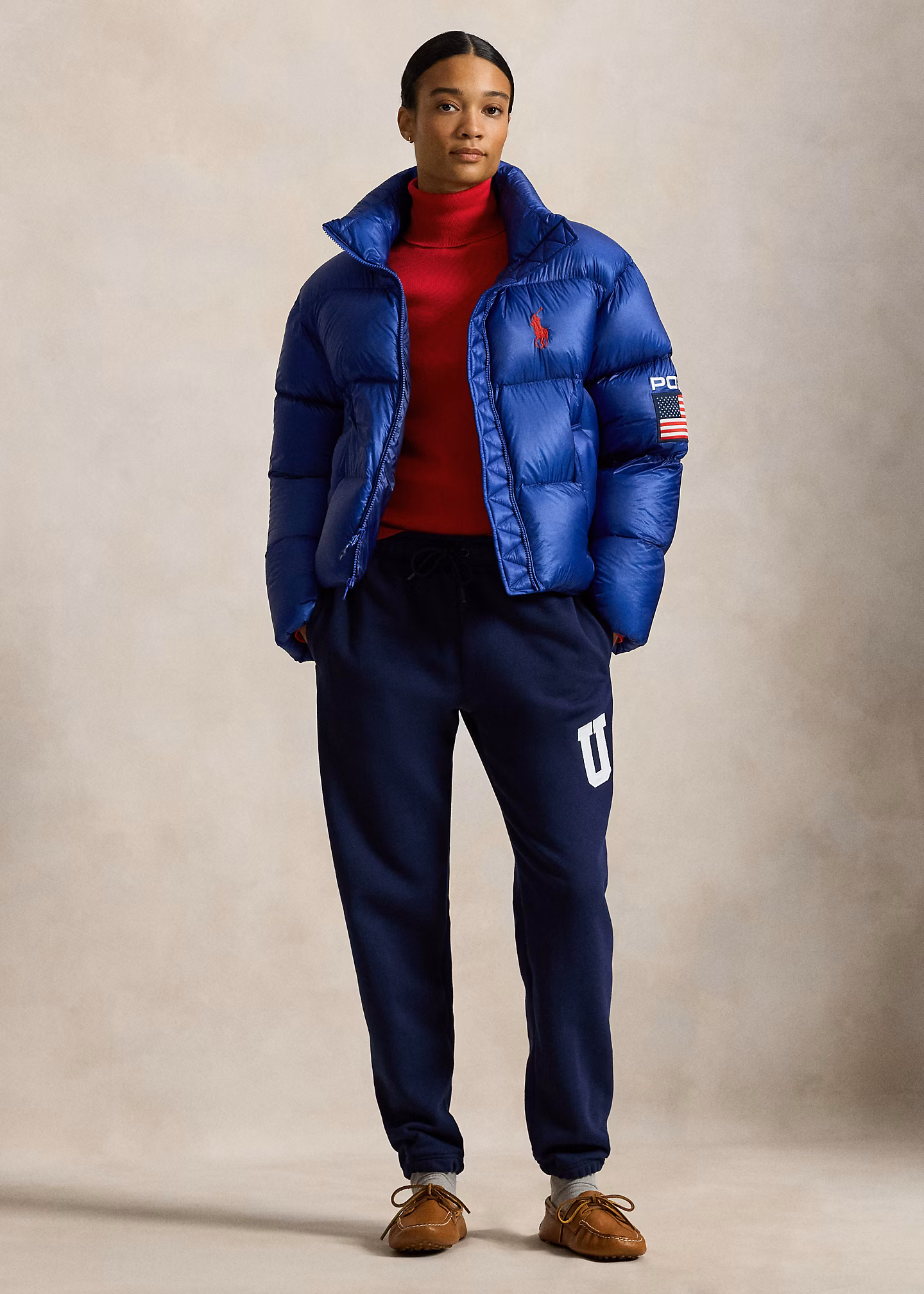 Daunen-Pufferjacke mit US-Flagge - RALPH LAUREN OUTLET