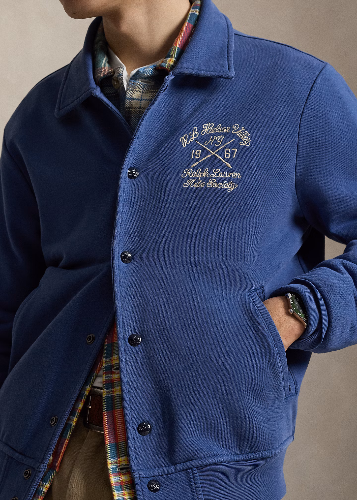 Bestickte Jacke aus Loopback-Fleece - RALPH LAUREN OUTLET