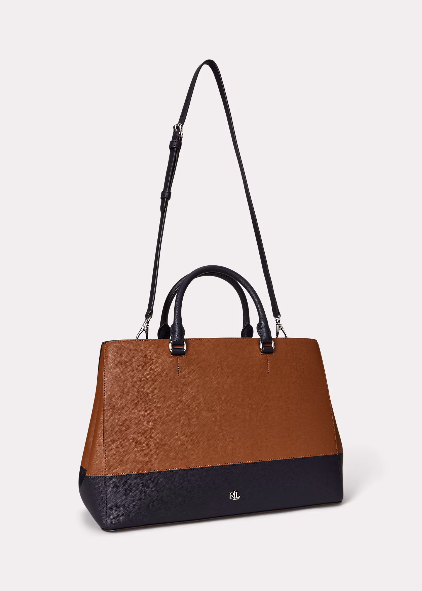 Große Ledertasche Hanna mit Streifen - RALPH LAUREN OUTLET