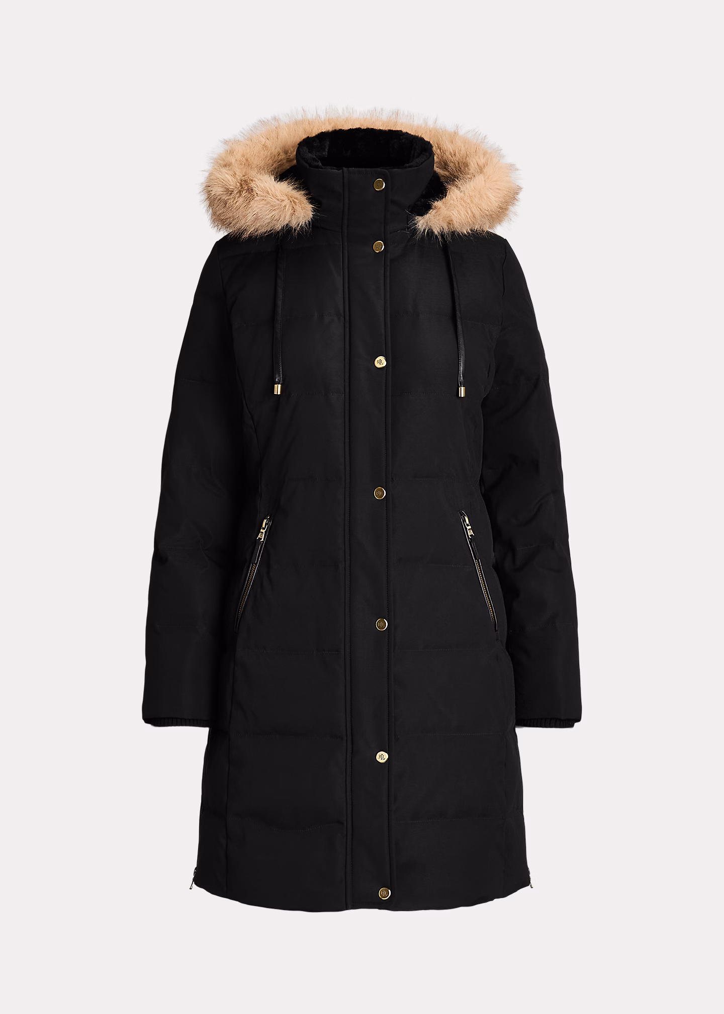 Daunenmantel mit Kapuze und Kunstpelz - RALPH LAUREN OUTLET