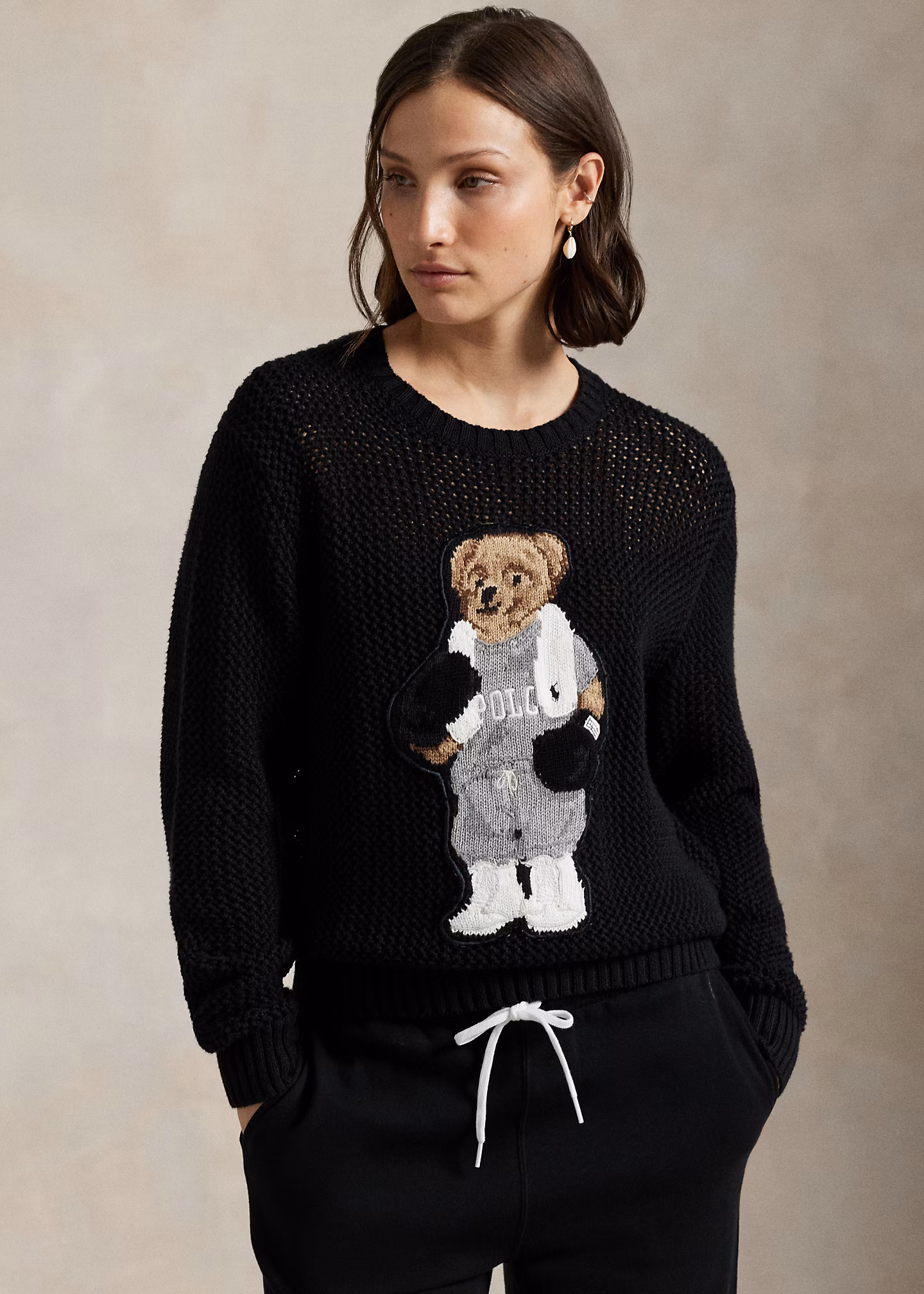 Baumwoll-Rundhalspullover mit Polo Bear - RALPH LAUREN OUTLET