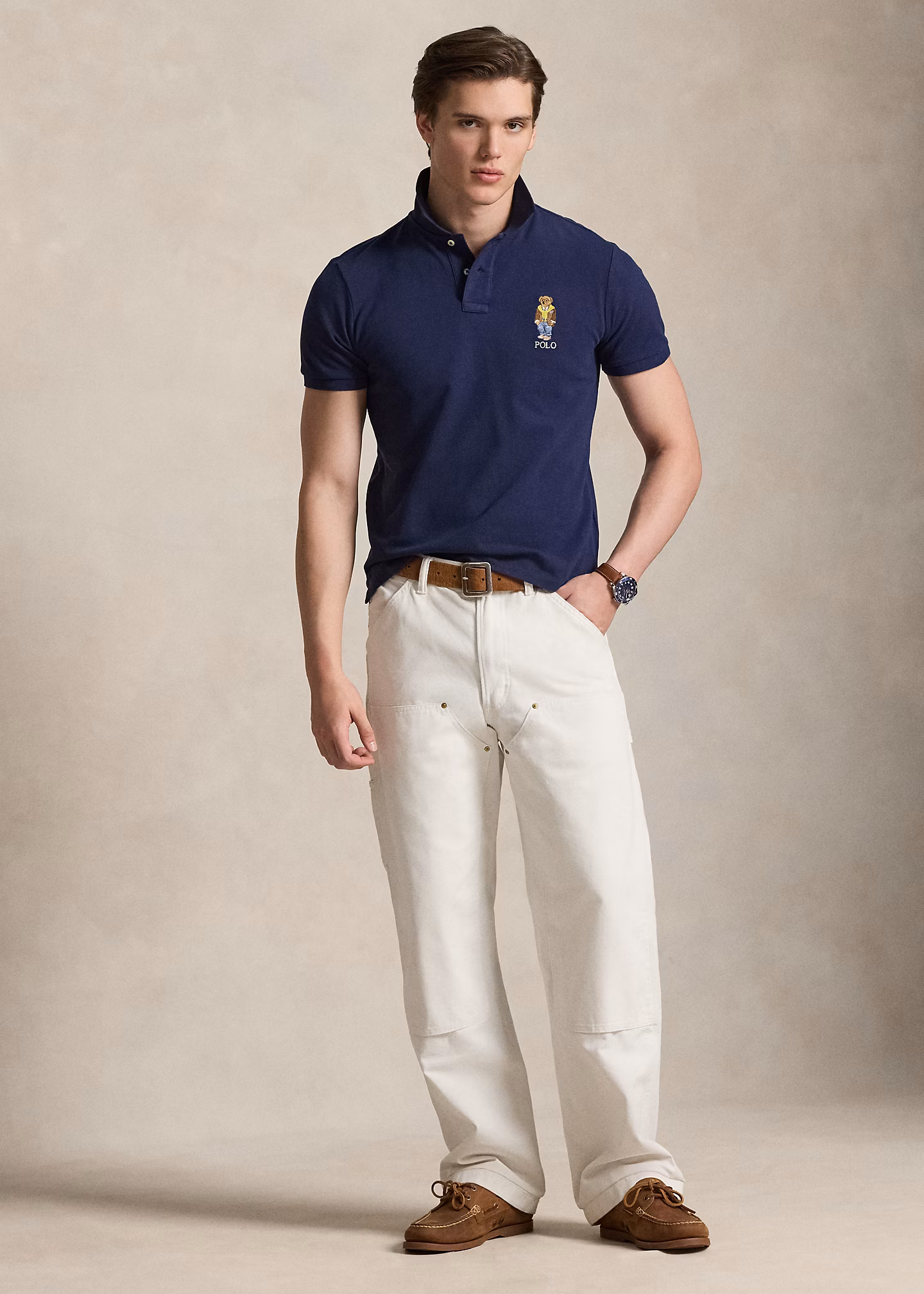 Custom-Slim-Fit Poloshirt mit Polo Bear - RALPH LAUREN OUTLET