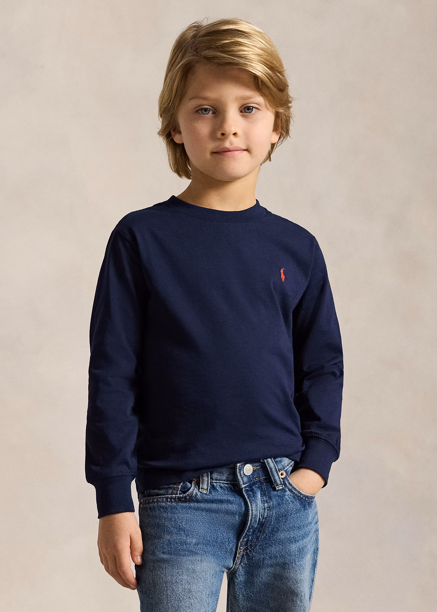 Langarm-T-Shirt aus Baumwolljersey - RALPH LAUREN OUTLET