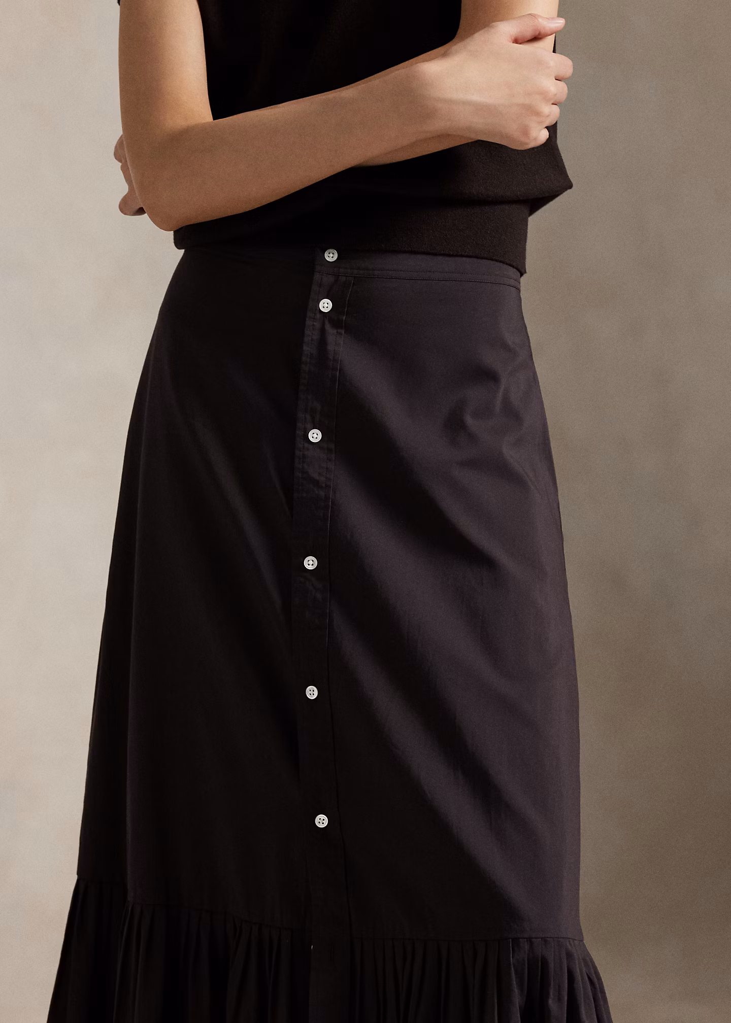 Baumwoll-Seiden-Rock mit Rüschensaum - RALPH LAUREN OUTLET