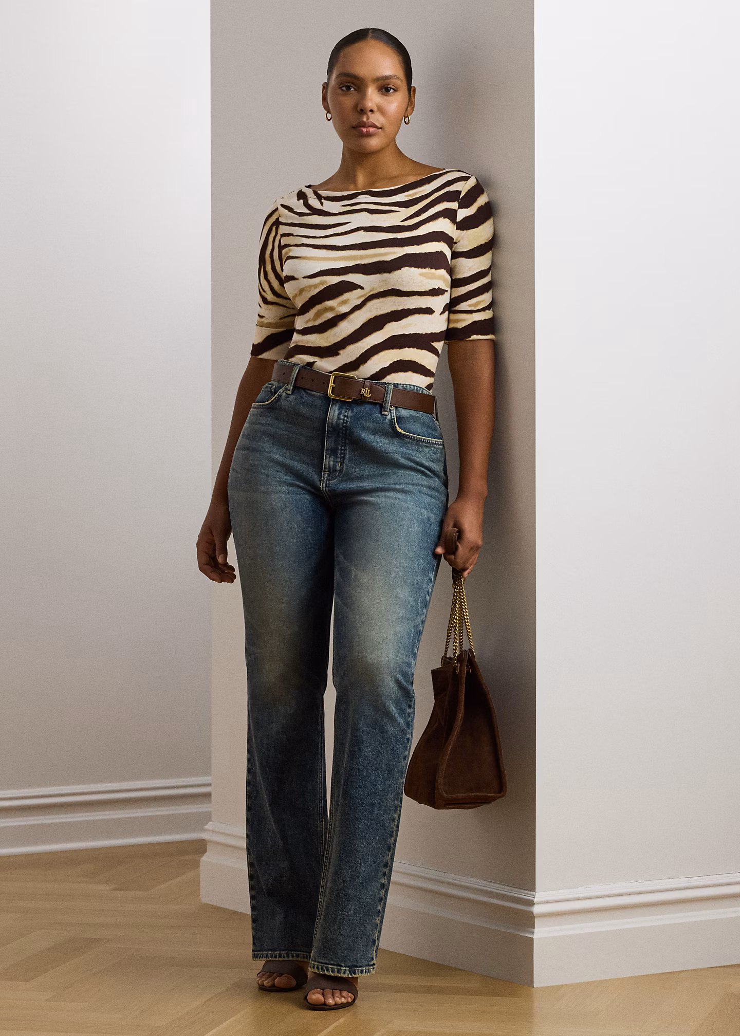 Baumwoll-T-Shirt mit Zebramuster - RALPH LAUREN OUTLET