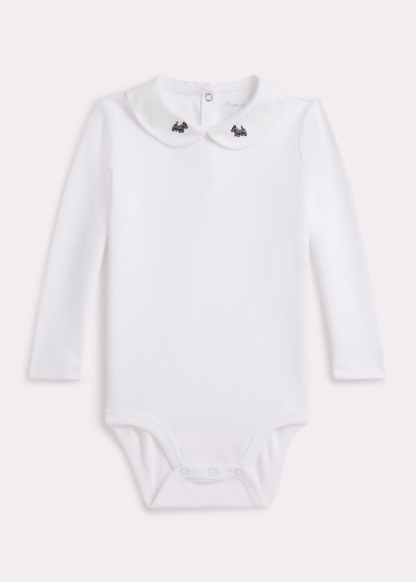 Baumwoll-Babybody mit besticktem Kragen - RALPH LAUREN OUTLET