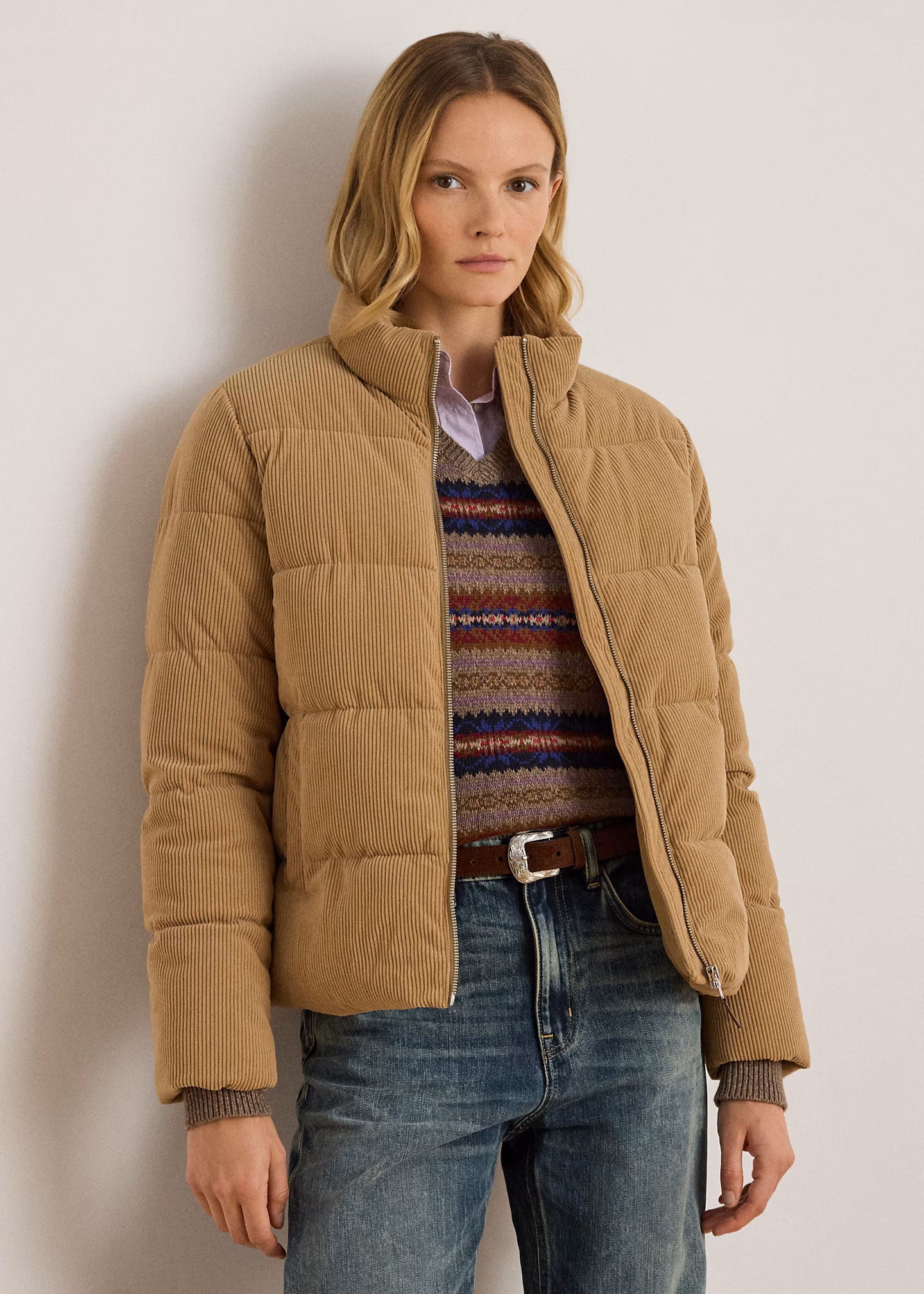 Gesteppte Pufferjacke aus Kordsamt - RALPH LAUREN OUTLET