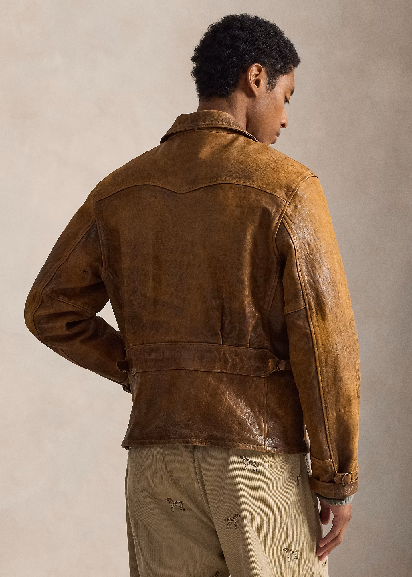 Zeitungsjungenjacke aus Leder - RALPH LAUREN OUTLET