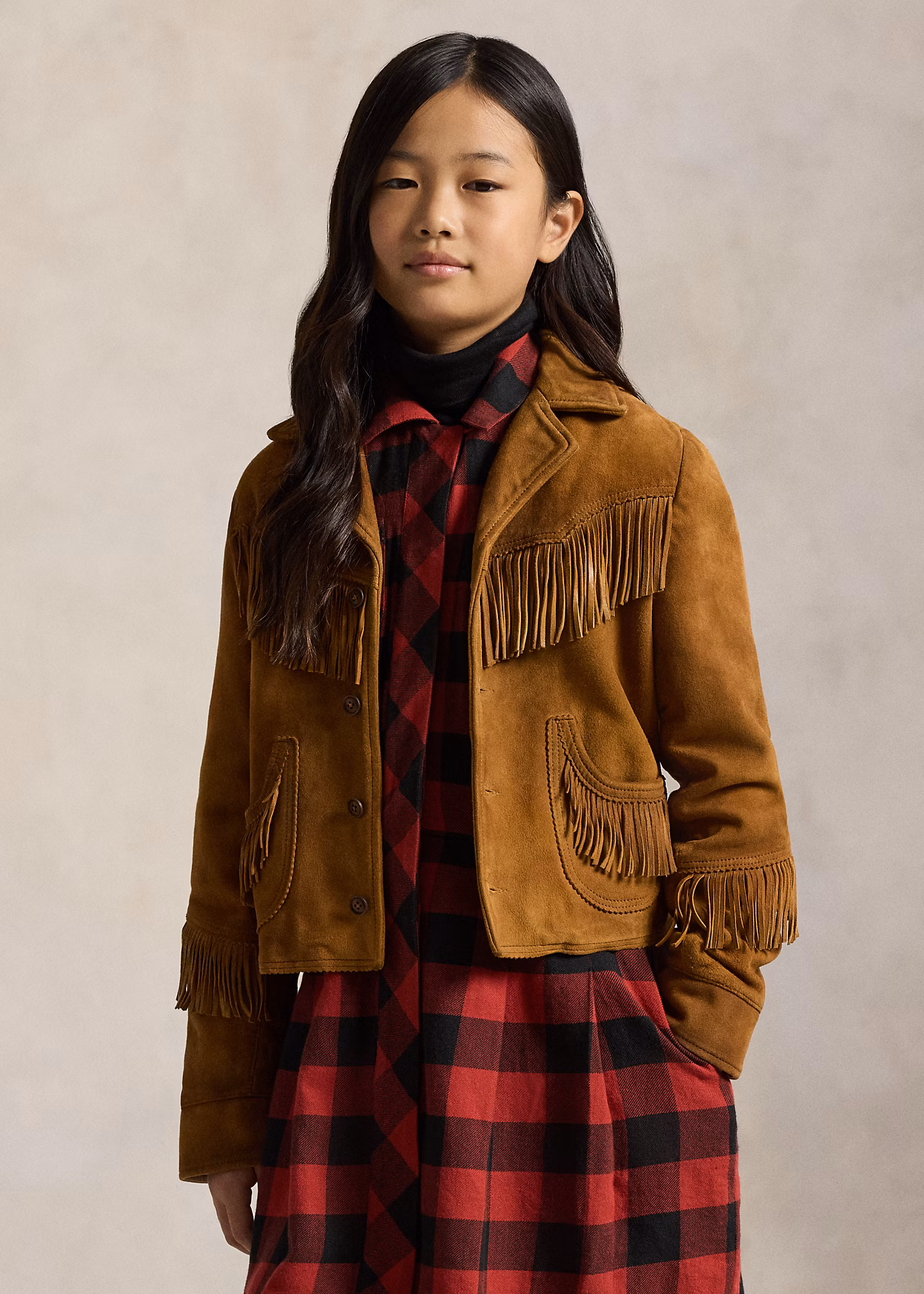 Lederjacke mit Fransen - RALPH LAUREN OUTLET