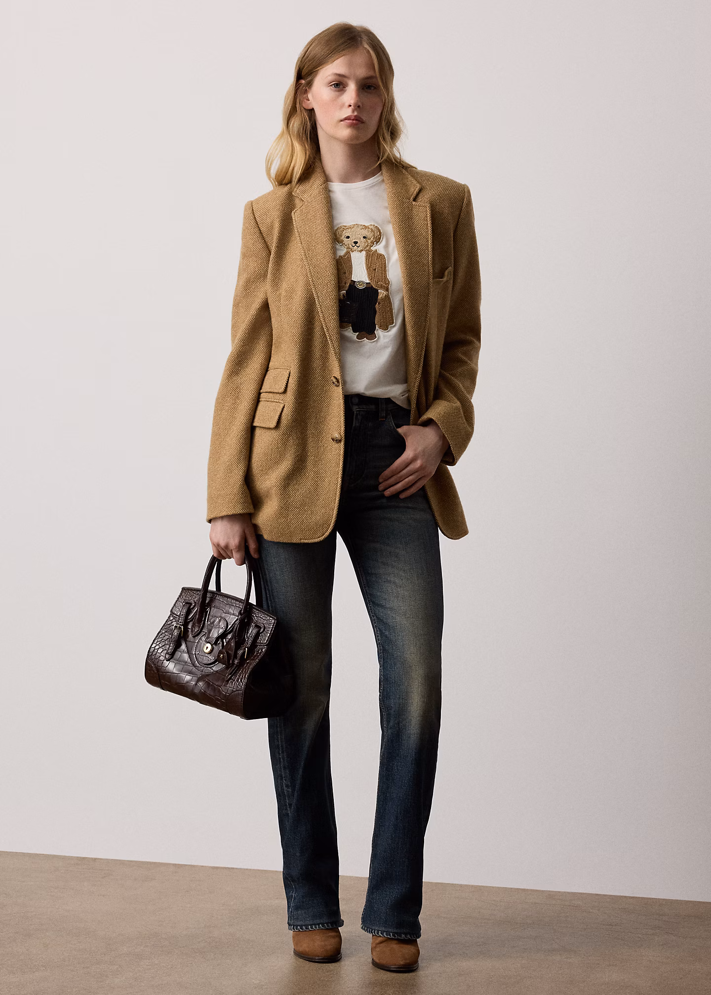 Baumwoll-T-Shirt mit Fall Polo Bear - RALPH LAUREN OUTLET