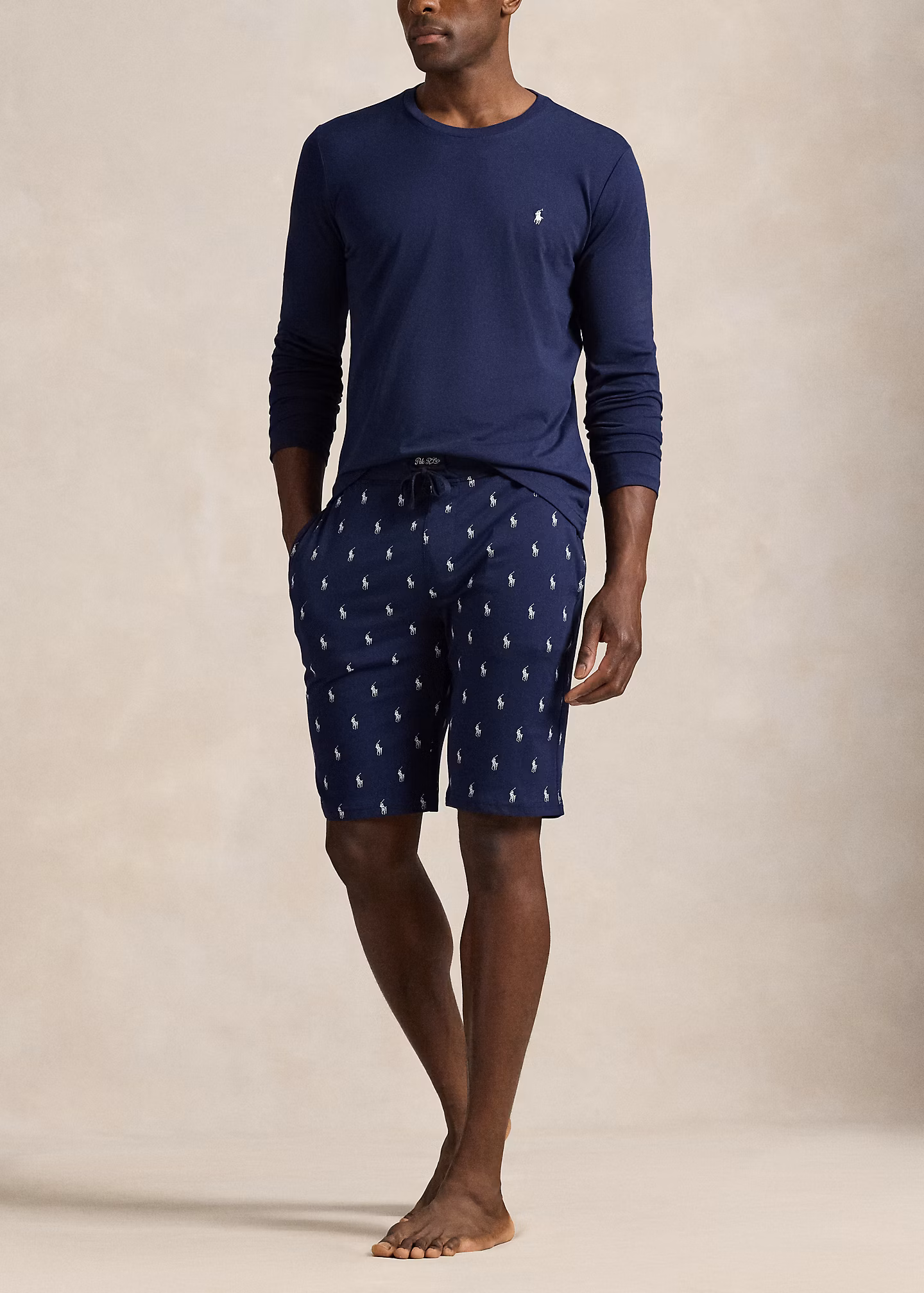 Pyjamashorts aus Baumwolljersey mit Pony - RALPH LAUREN OUTLET