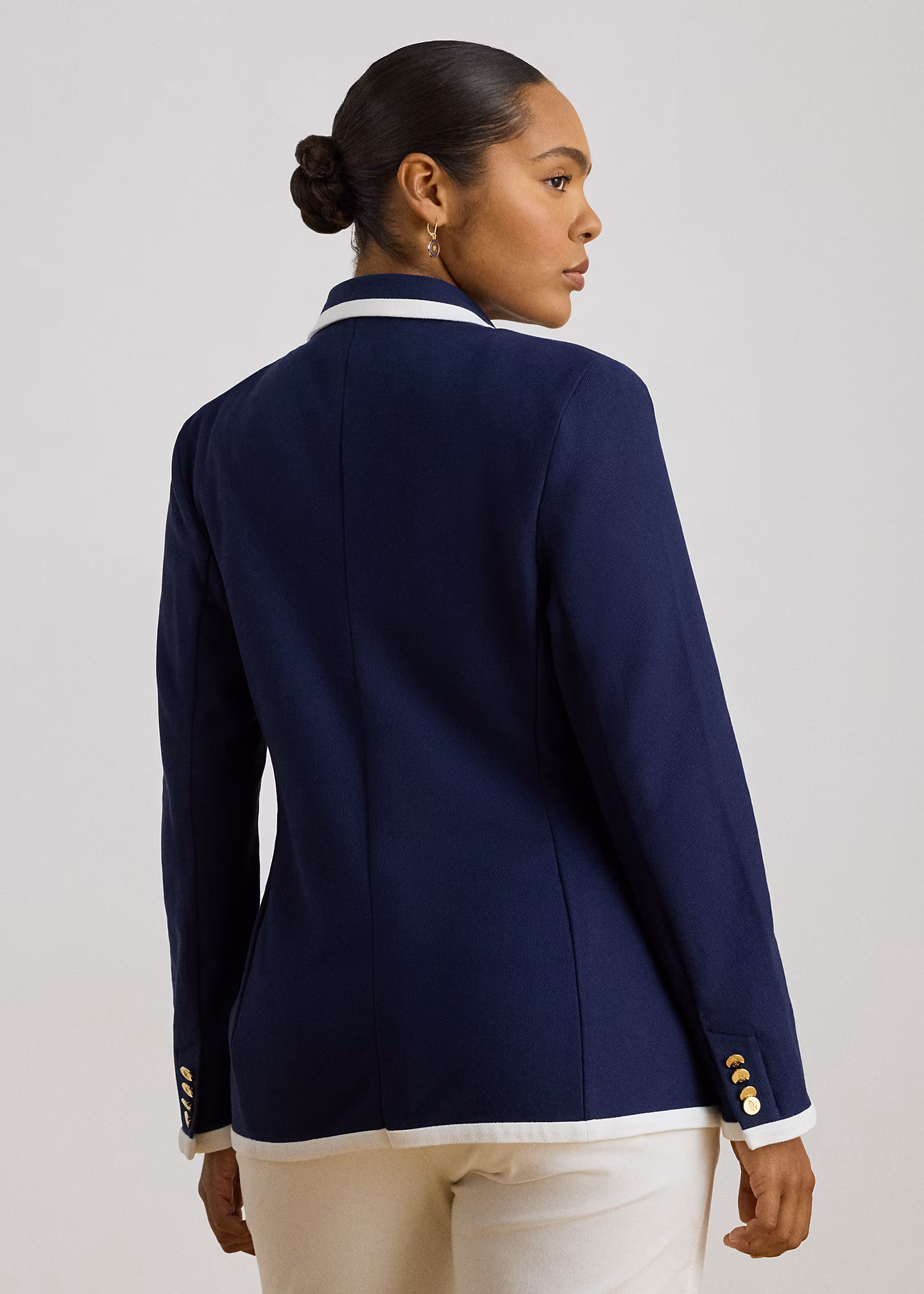 Zweifarbiger zweireihiger Piqué-Blazer - RALPH LAUREN OUTLET