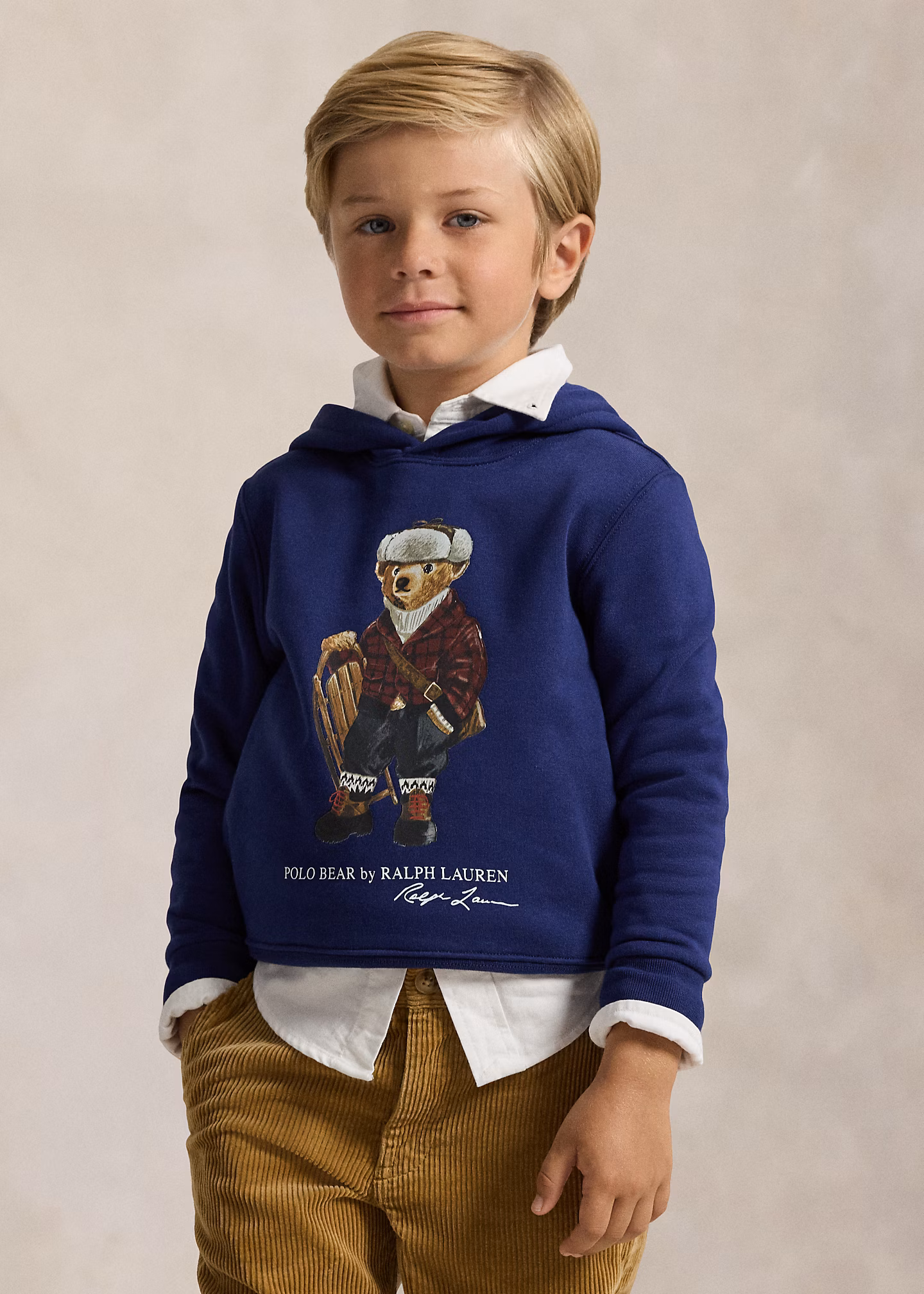 Fleece-Kapuzenpullover mit Polo Bear - RALPH LAUREN OUTLET