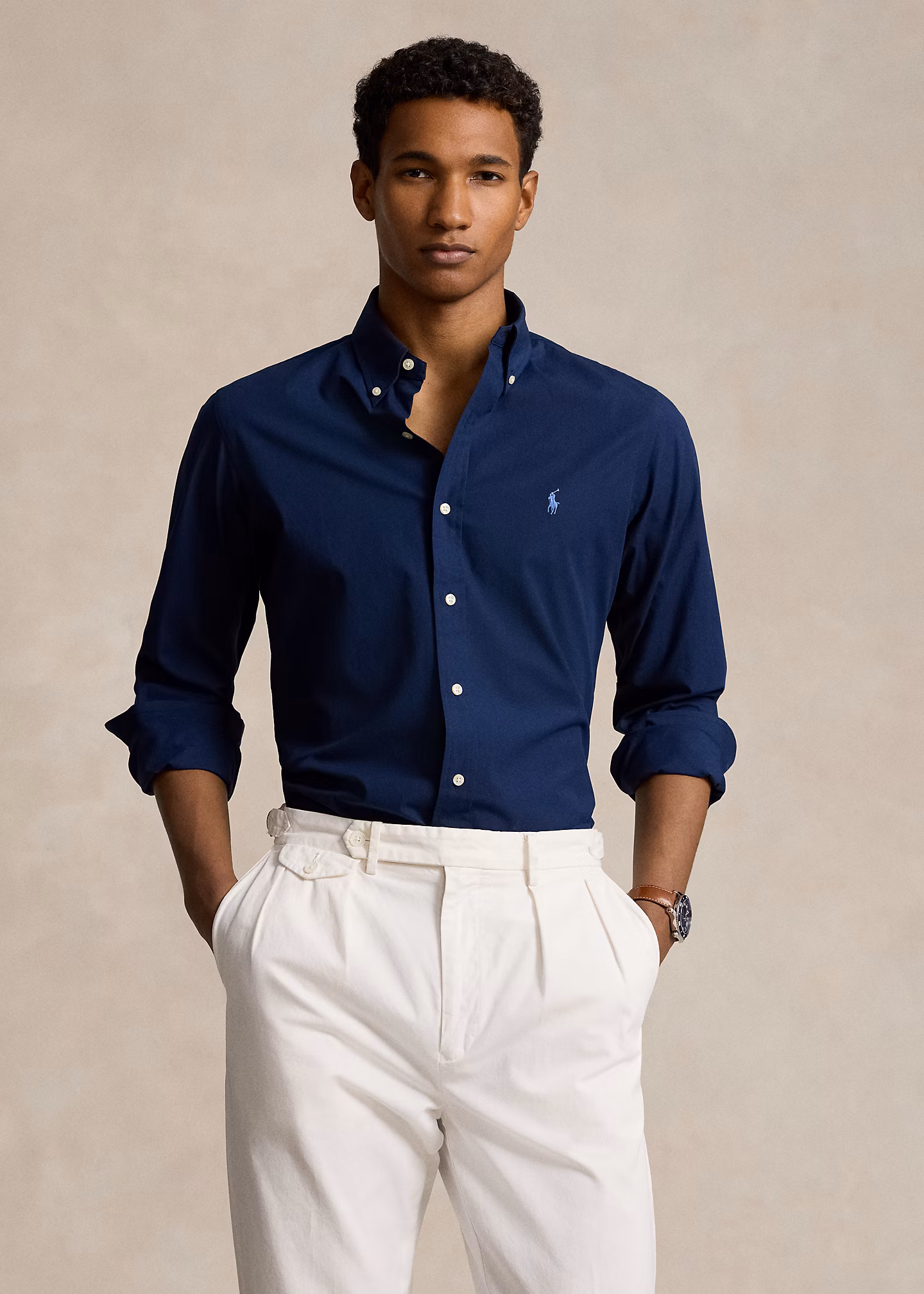 Custom-Fit Hemd aus Stretchpopeline - RALPH LAUREN OUTLET