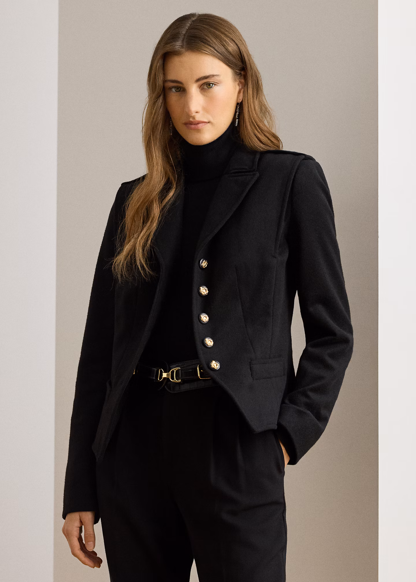 Verkürzte Twilljacke mit Samtbesatz - RALPH LAUREN OUTLET