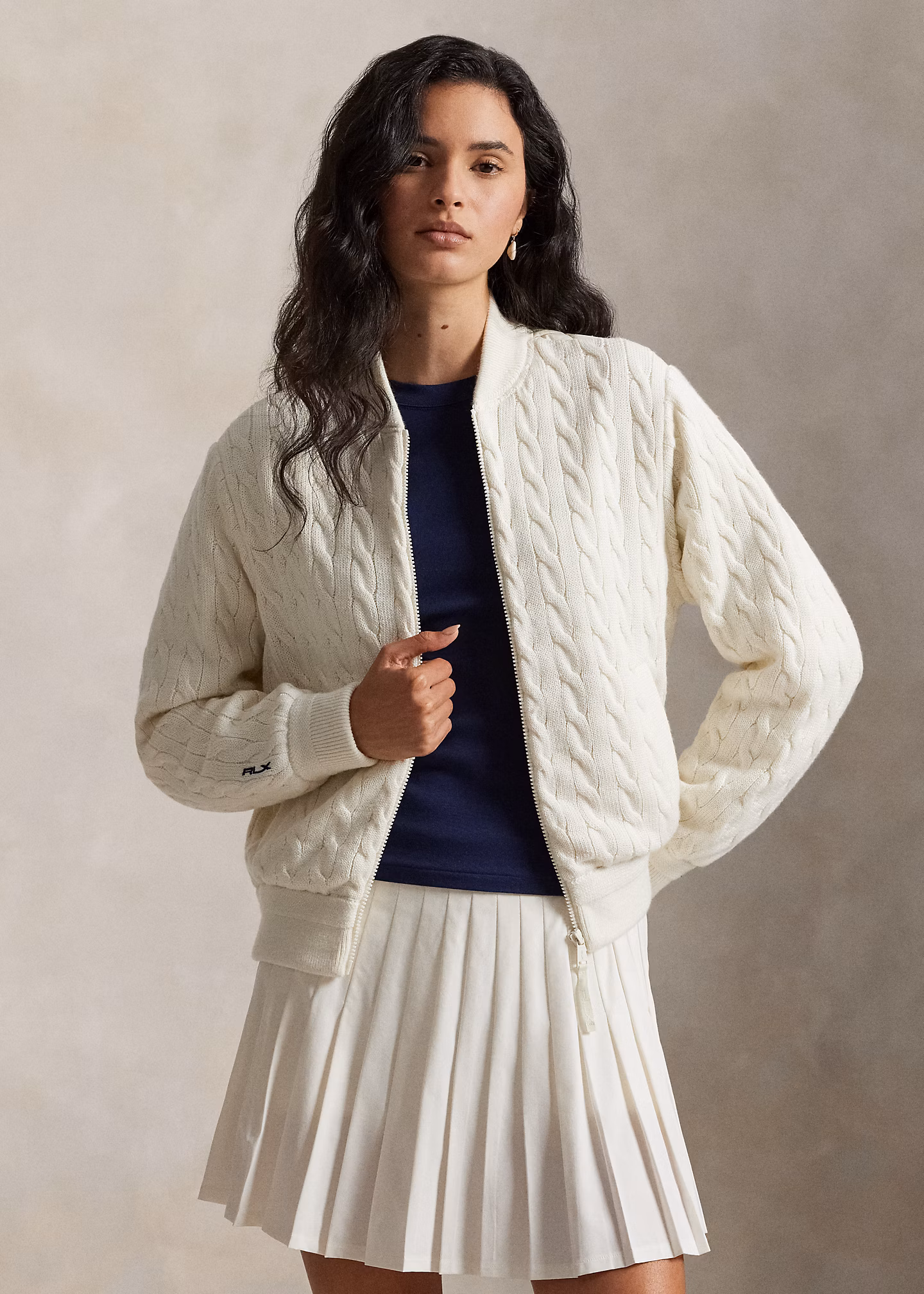 Hybrid-Bomberjacke mit Zopfmuster - RALPH LAUREN OUTLET