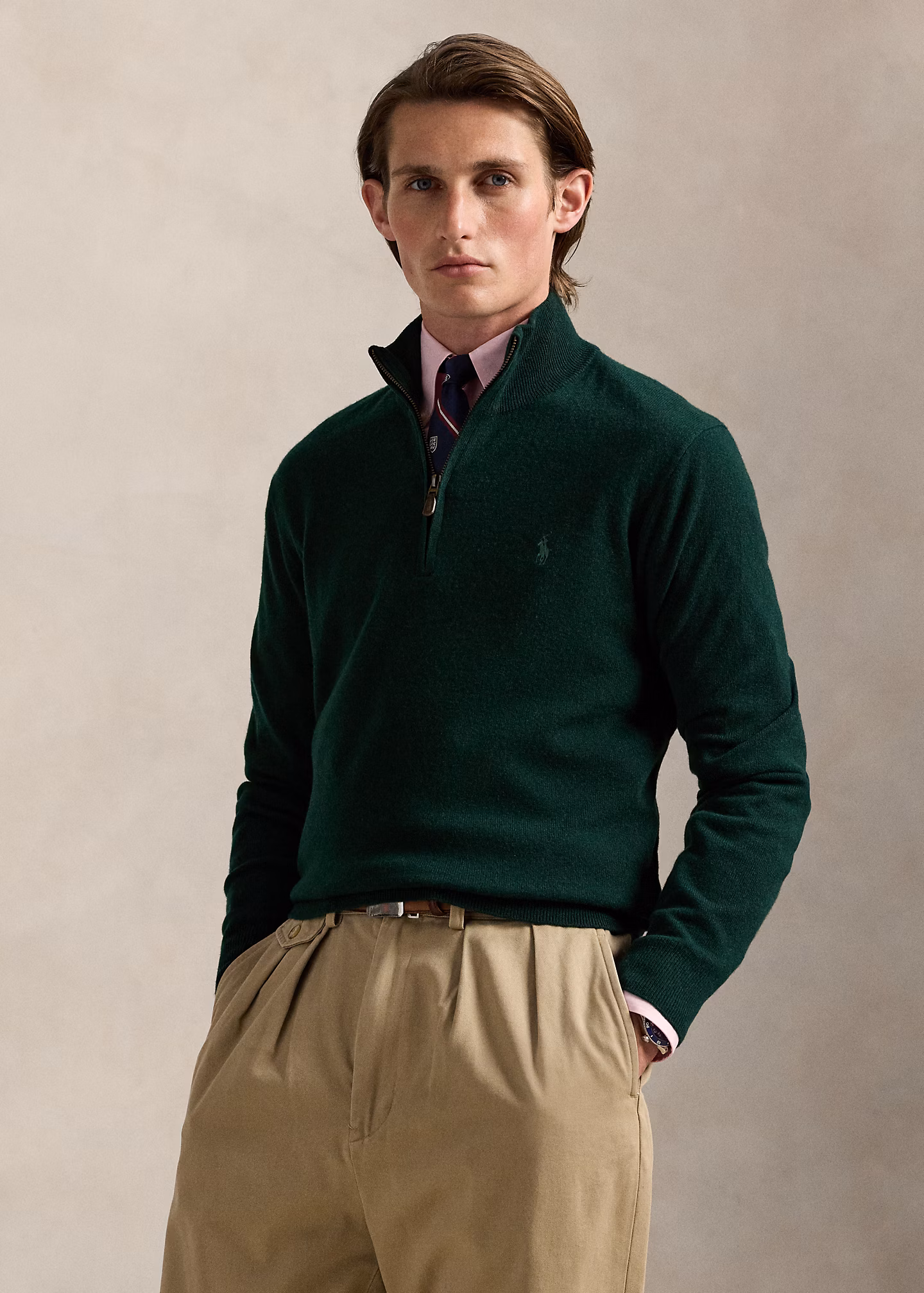 Wollpullover mit Viertelreißverschluss - RALPH LAUREN OUTLET