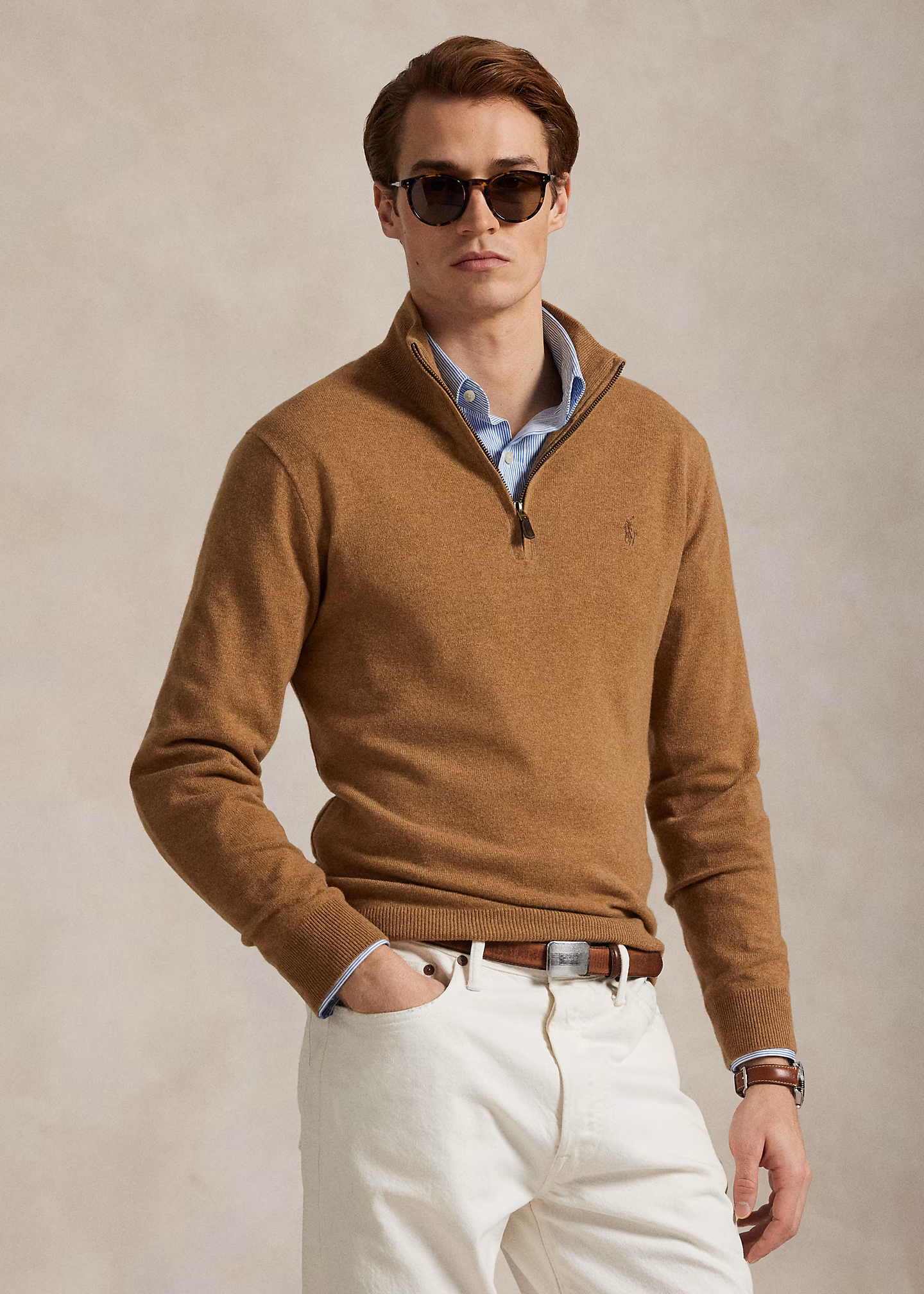 Wollpullover mit Viertelreißverschluss - RALPH LAUREN OUTLET