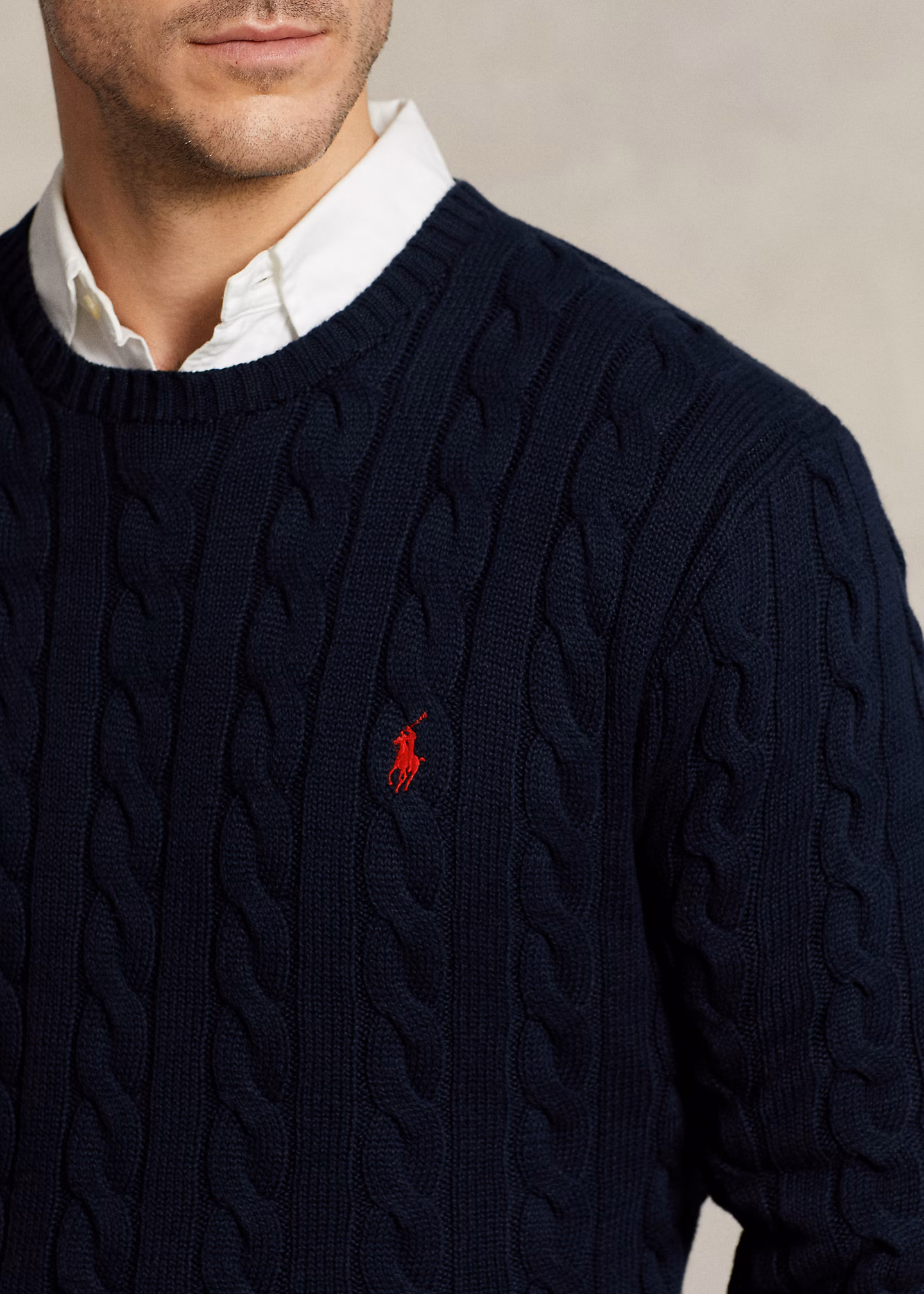 Baumwollpullover mit Zopfmuster - RALPH LAUREN OUTLET