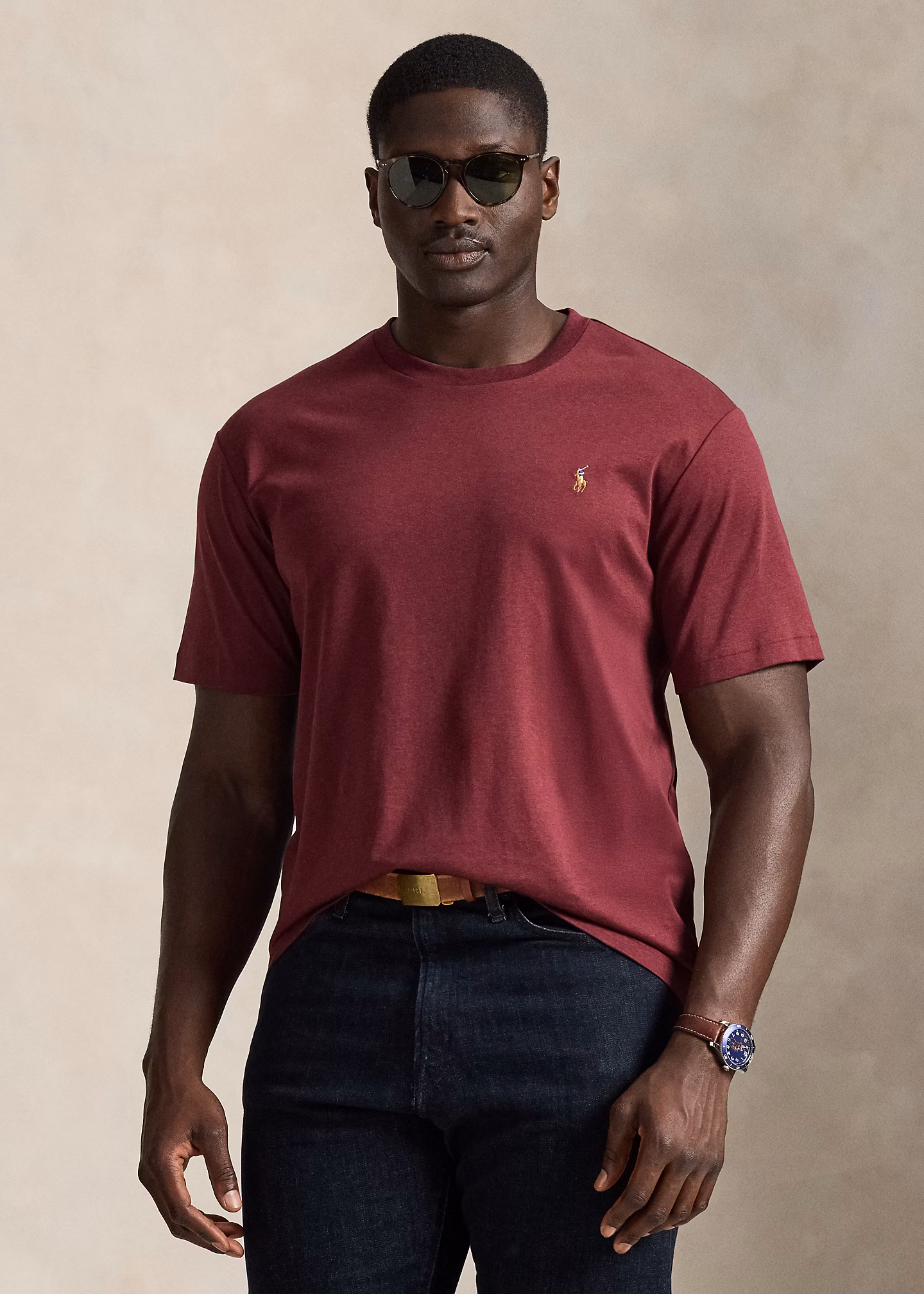 Rundhals-T-Shirt aus weicher Baumwolle - RALPH LAUREN OUTLET