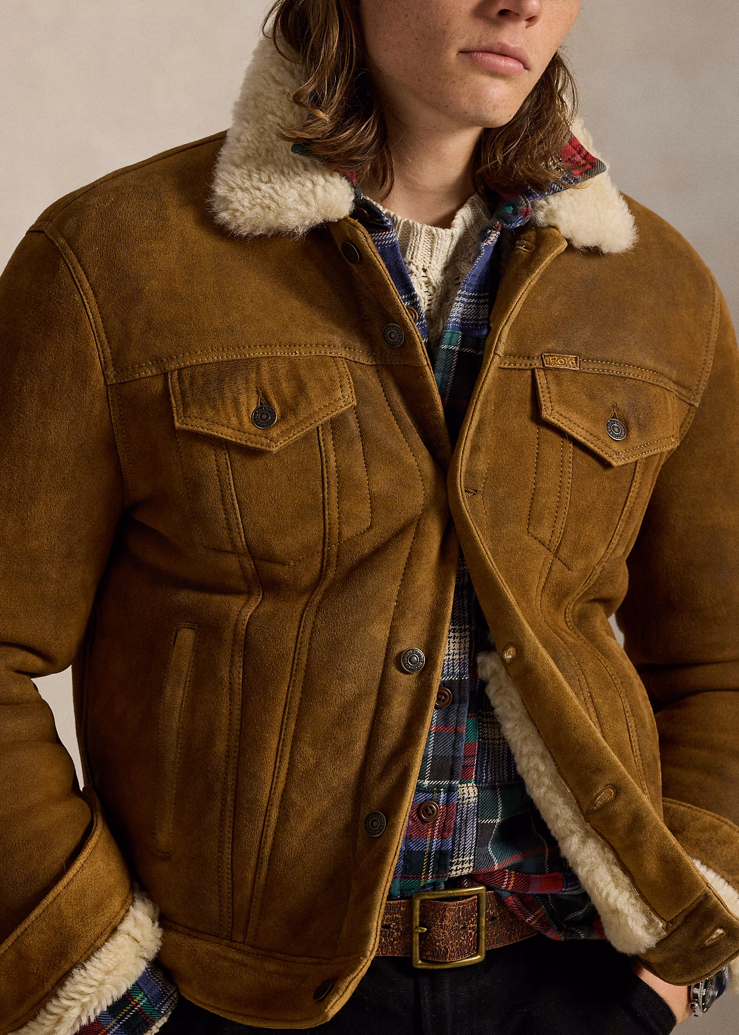 Truckerjacke aus Lammfell - RALPH LAUREN OUTLET