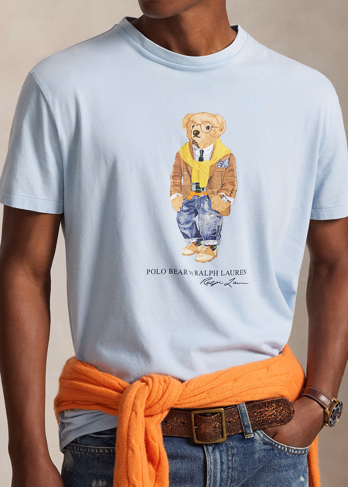Custom-Slim-Fit T-Shirt mit Polo Bear - RALPH LAUREN OUTLET