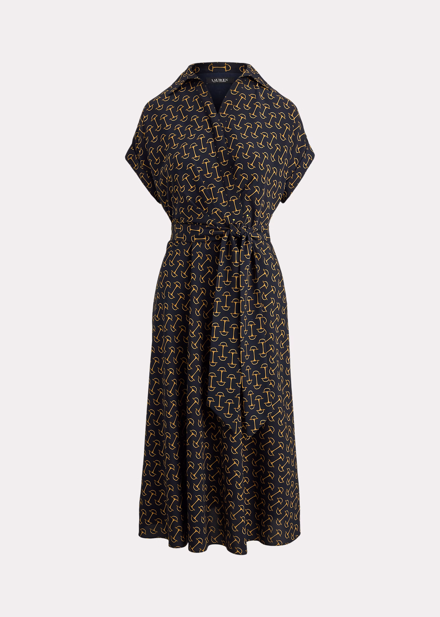 Gemustertes Crêpekleid mit Gürtel - RALPH LAUREN OUTLET