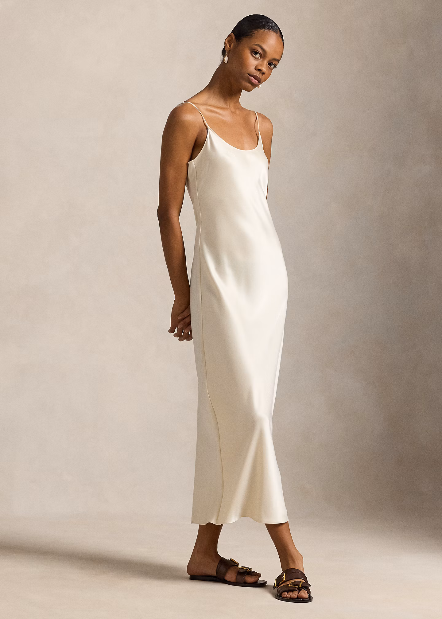 Trägerkleid aus Satin - RALPH LAUREN OUTLET