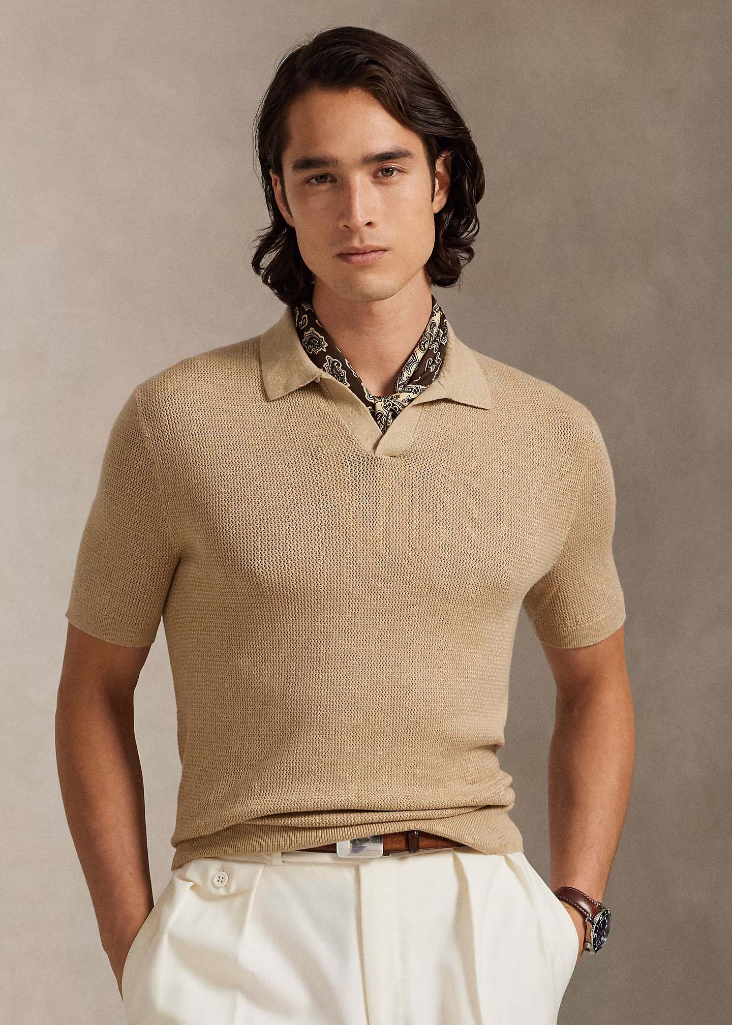 Pullover aus Stretch-Leinenmischung - RALPH LAUREN OUTLET