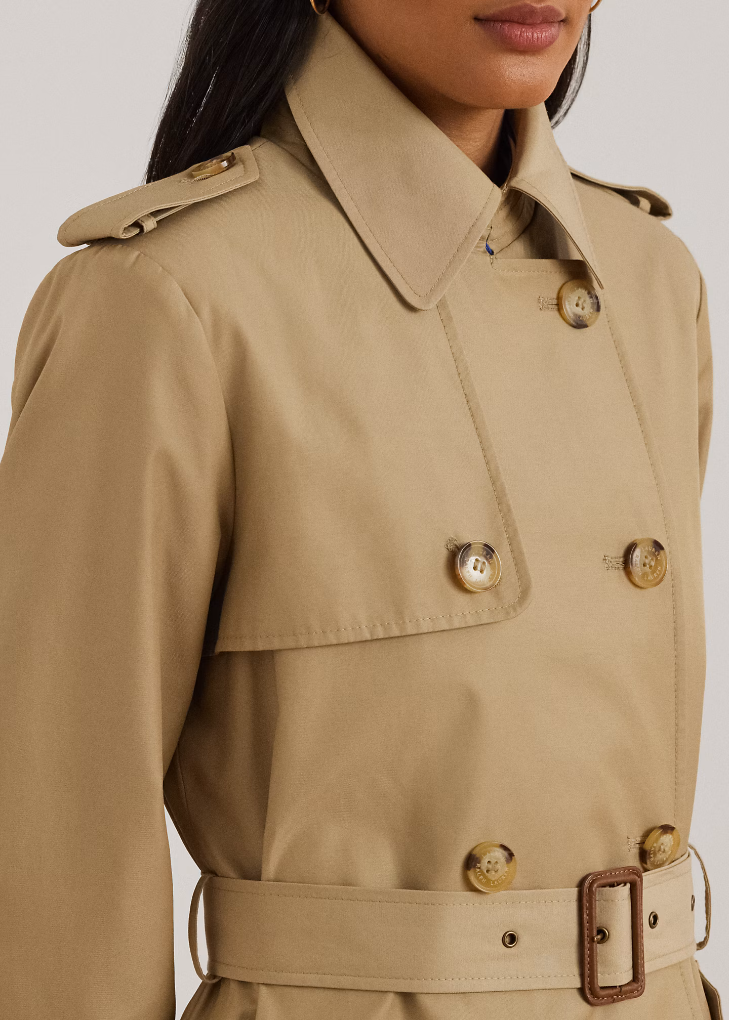 Zweireihiger Trenchcoat mit Baumwolle - RALPH LAUREN OUTLET