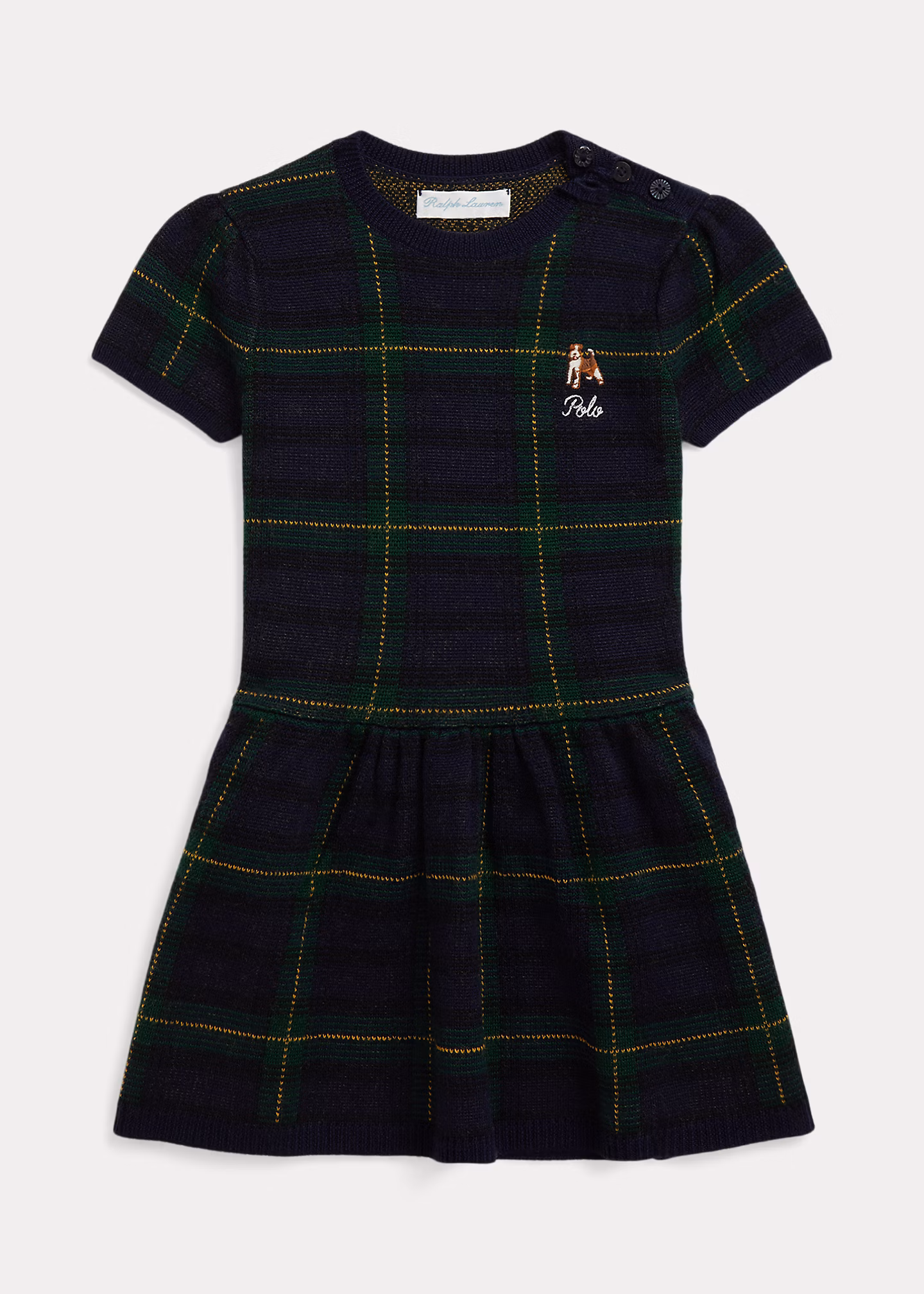 Kariertes Wollkleid mit Stickerei - RALPH LAUREN OUTLET